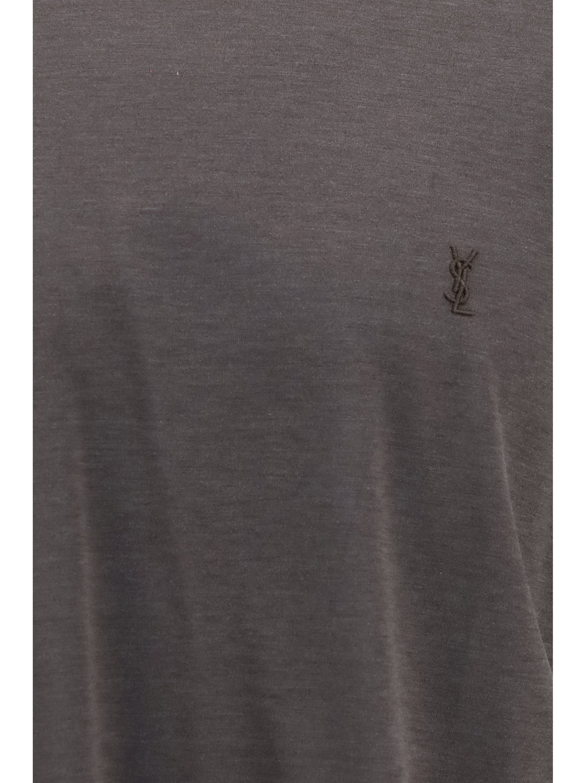 Saint Laurent Cassandre silk and cotton T-Shirt - Ebene