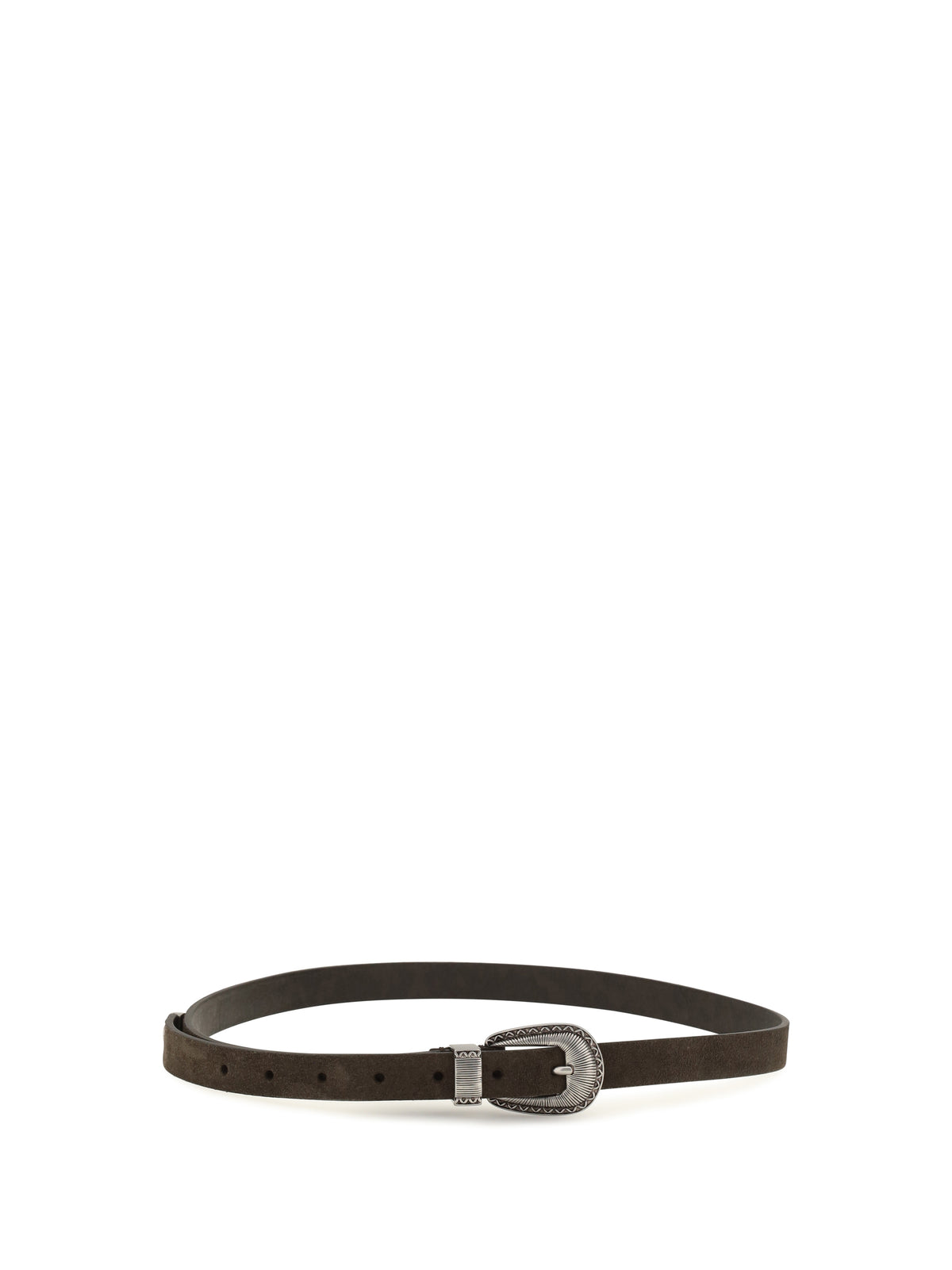 Brunello Cucinelli Suede Belt with prong buckle - Moka