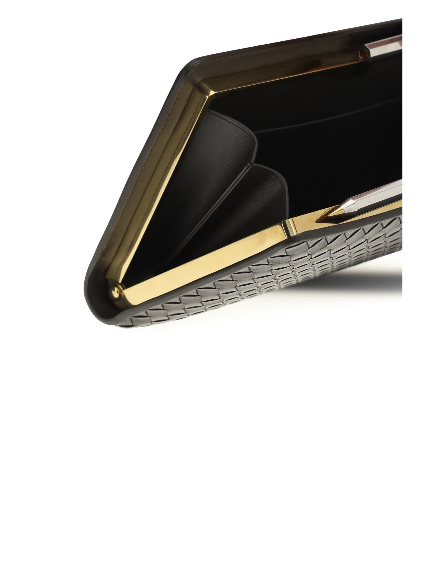Bottega Veneta Agenda Clutch - Espresso-Brass V-Si