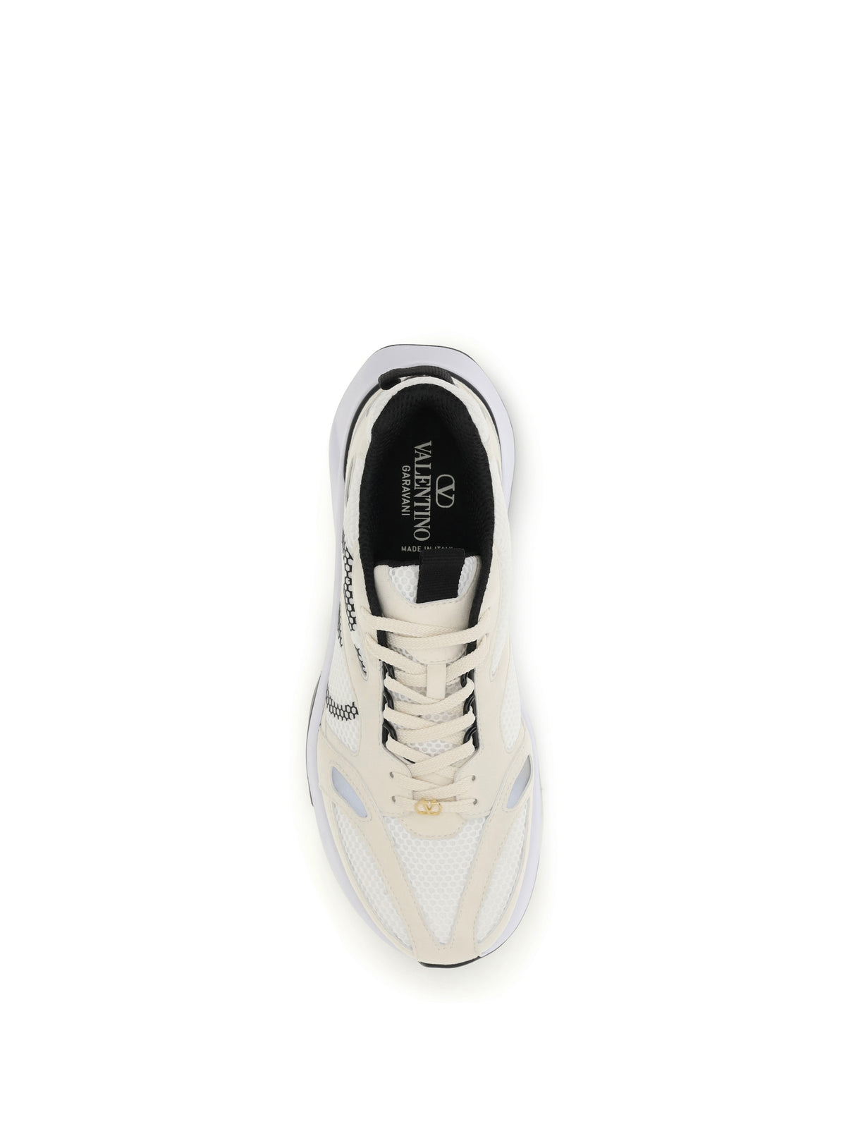 Valentino Garavani Demivee mesh and suede Sneakers - Bia/Bia/Grey C/Black/White-Ne-Ne