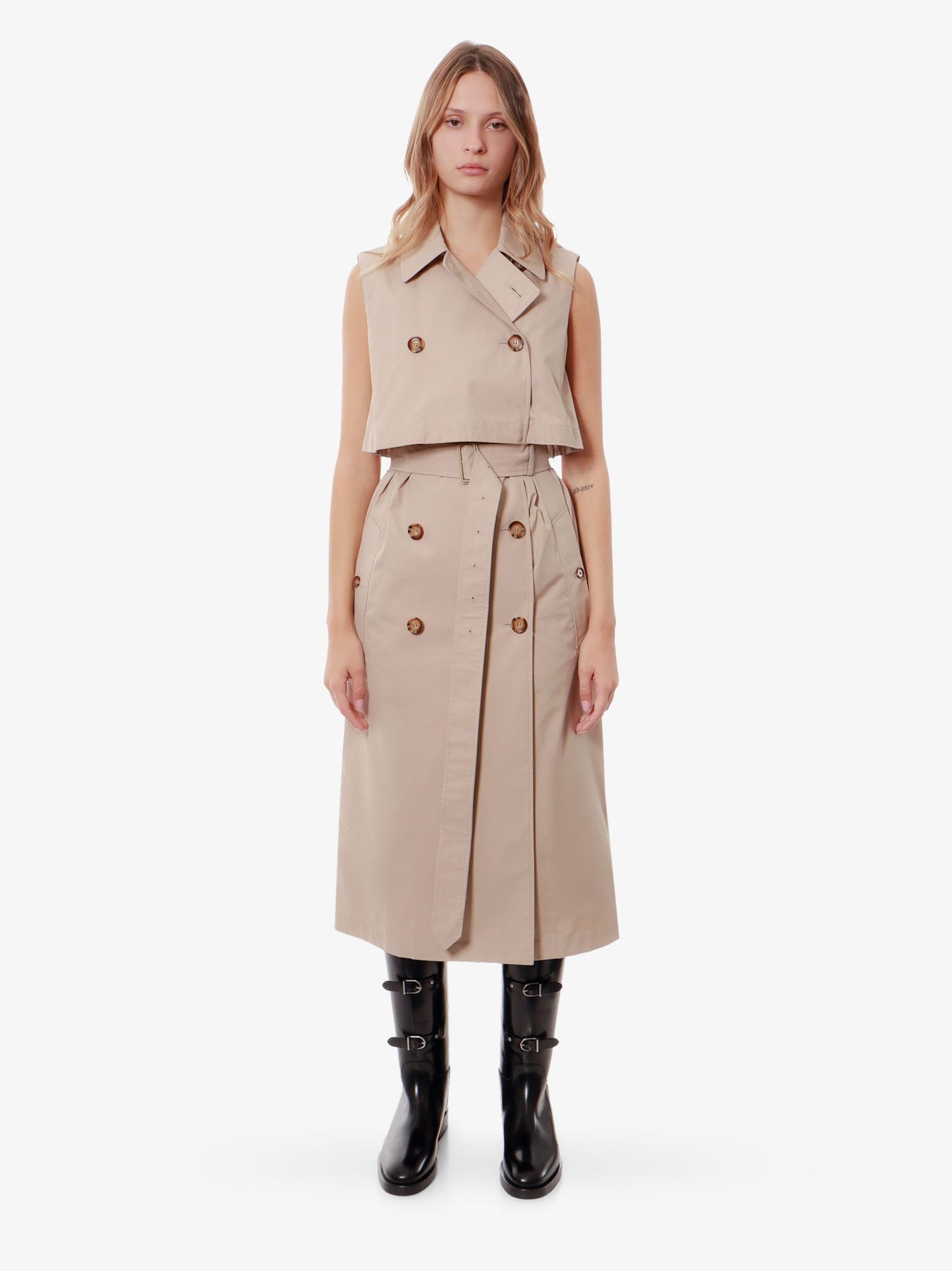 Burberry Cotton Blend Sleeveless Trench