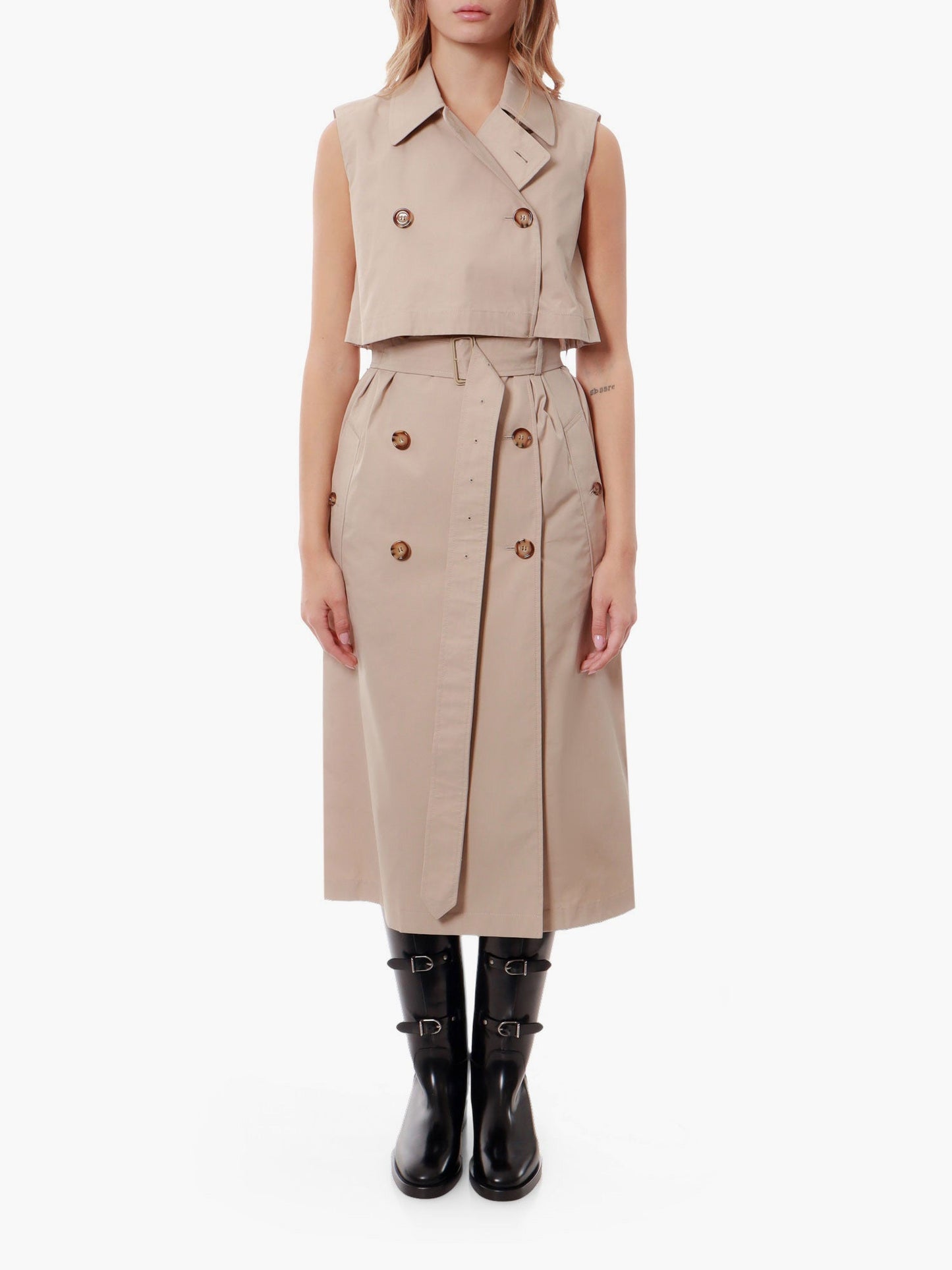 Burberry Cotton Blend Sleeveless Trench