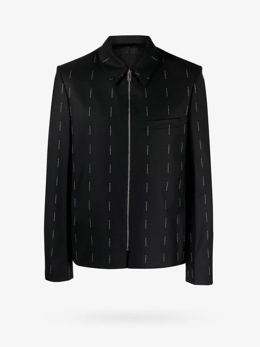 Givenchy Wool Blazer With All Over Logo Print