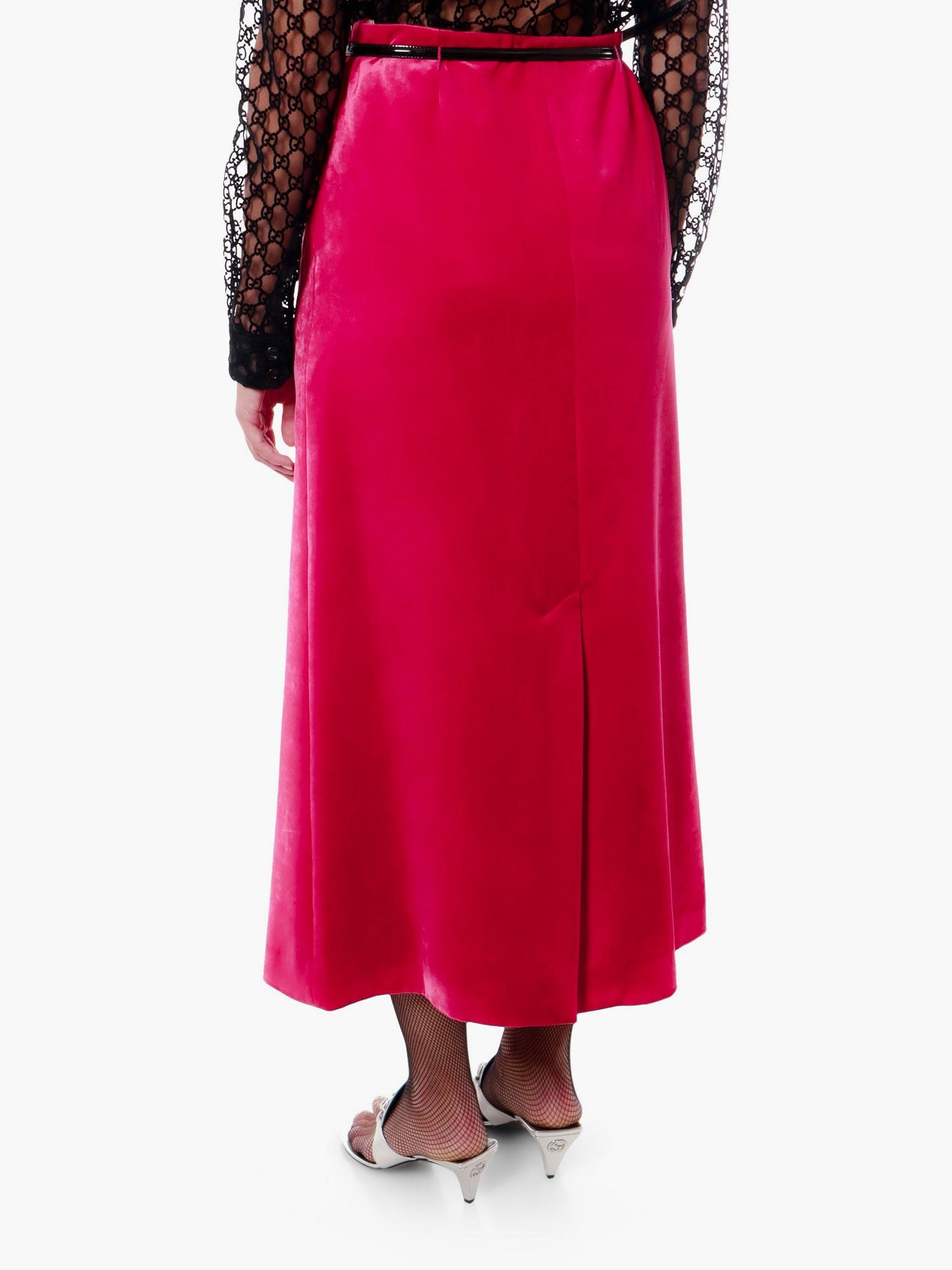 Gucci Velvet Skirt With Belt And Horsebit Detail
