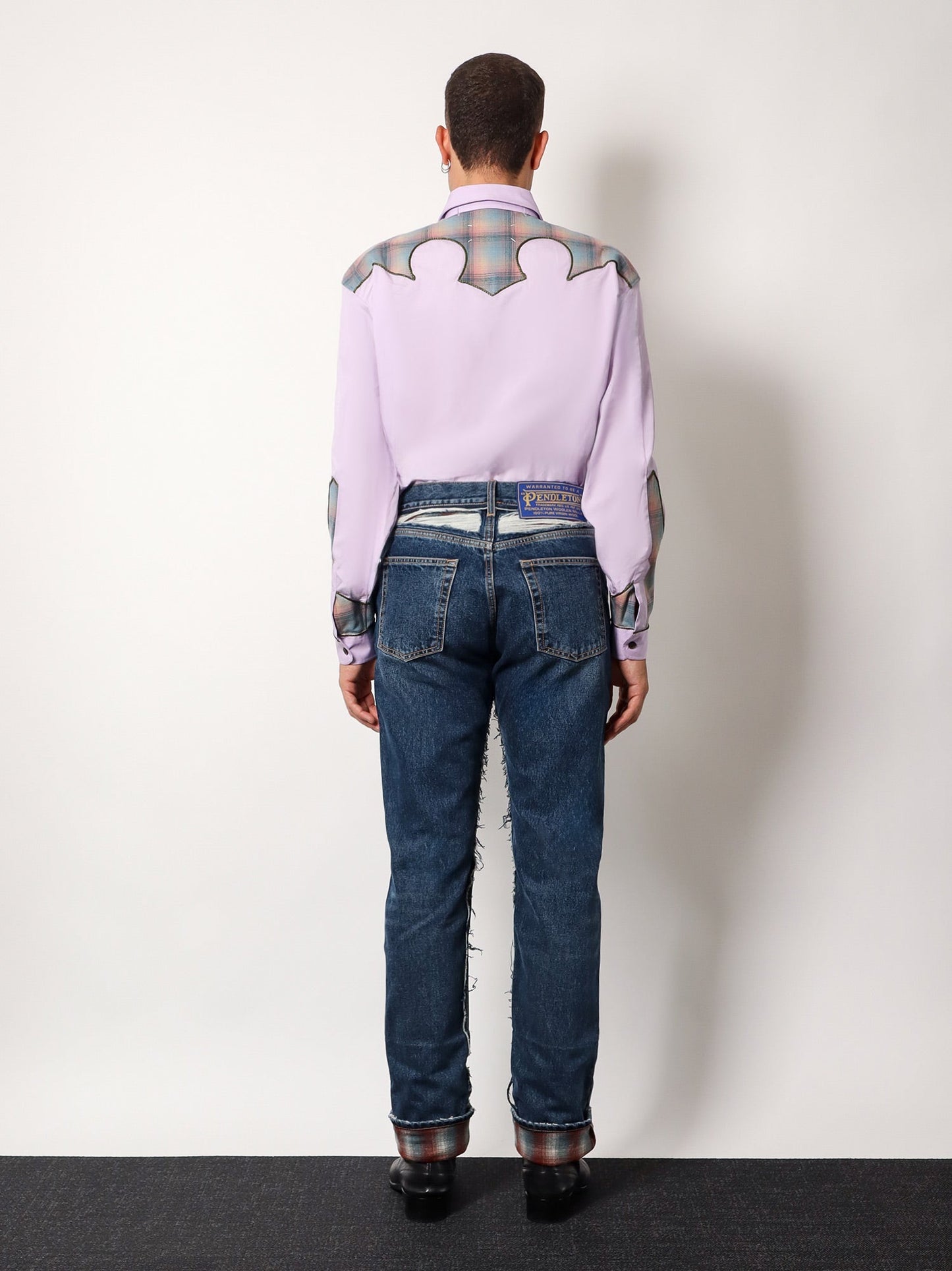 Maison Margiela Cotton Jeans With Wool Madras Details