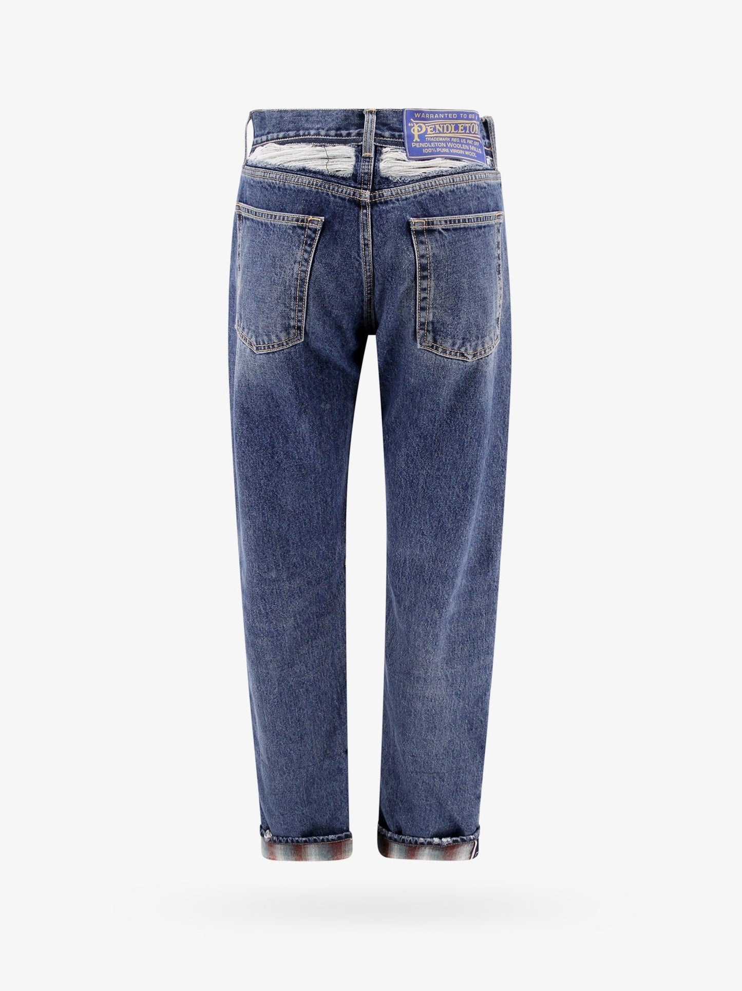 Maison Margiela Cotton Jeans With Wool Madras Details