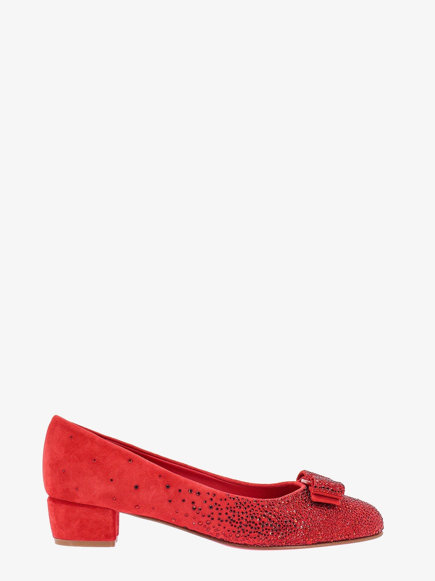Ferragamo Suede D��Collet�� With Rhinestone Detail