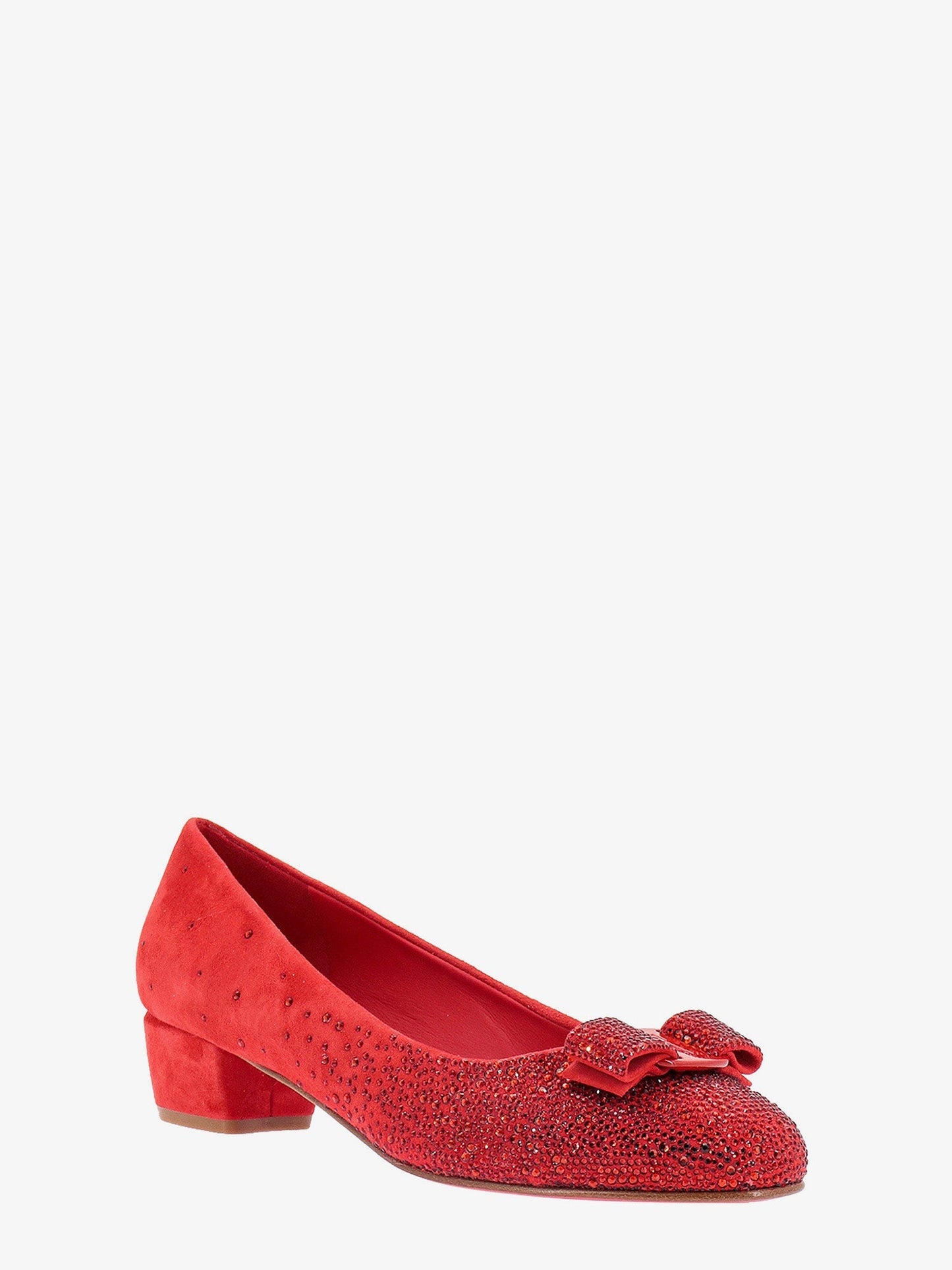 Ferragamo Suede D��Collet�� With Rhinestone Detail