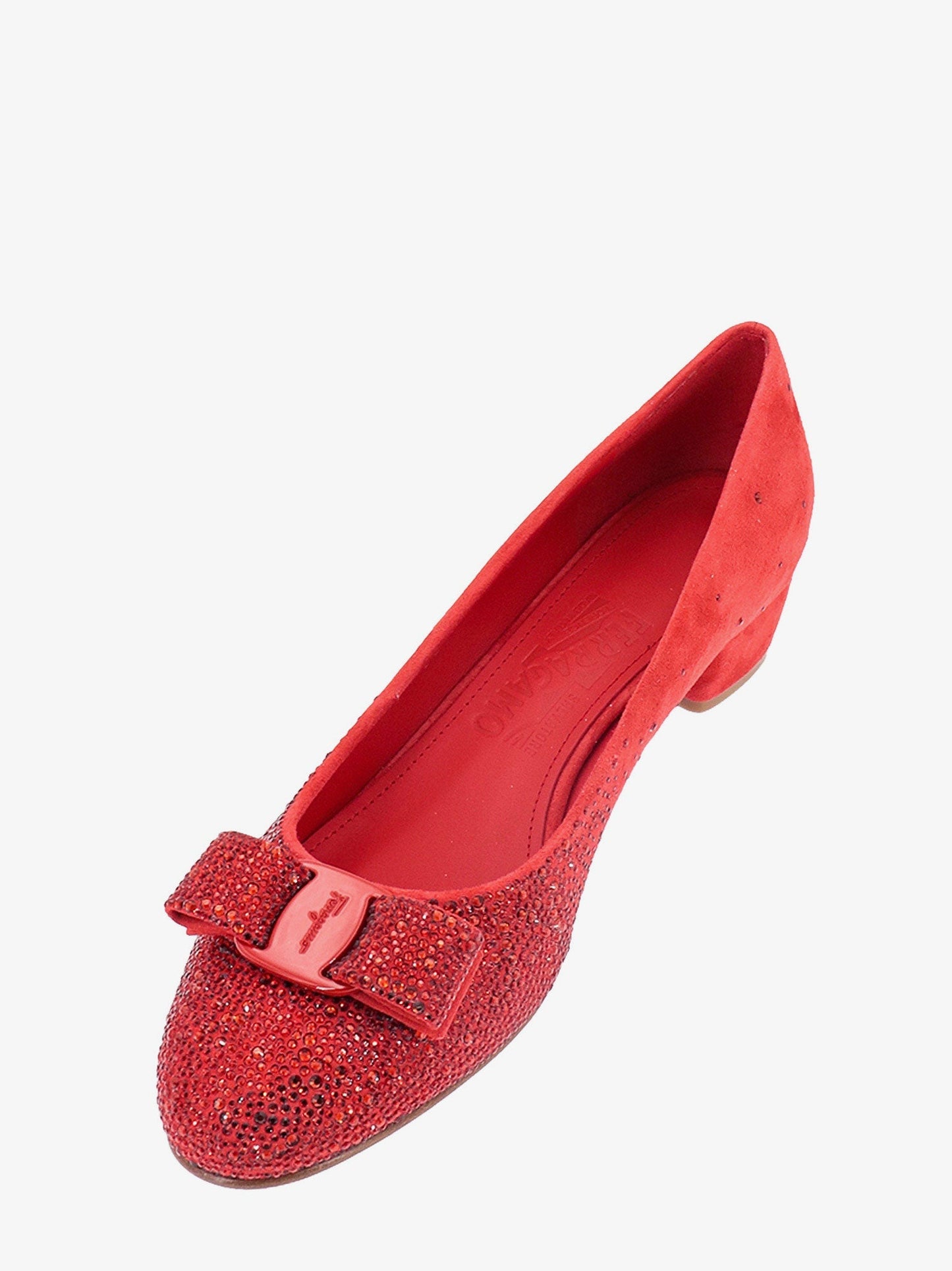 Ferragamo Suede D��Collet�� With Rhinestone Detail