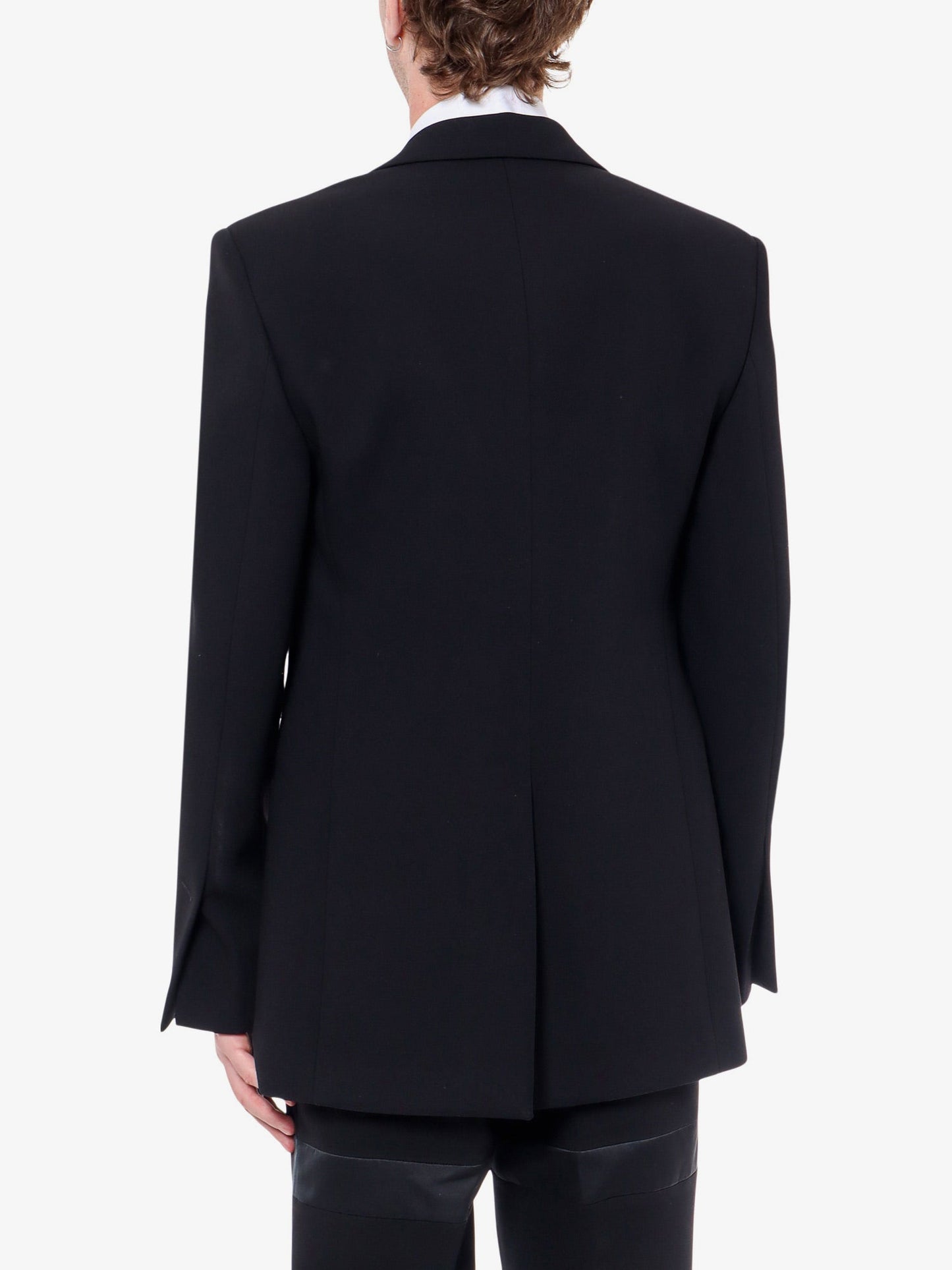 Ferragamo Wool Blazer With Satin Profiles