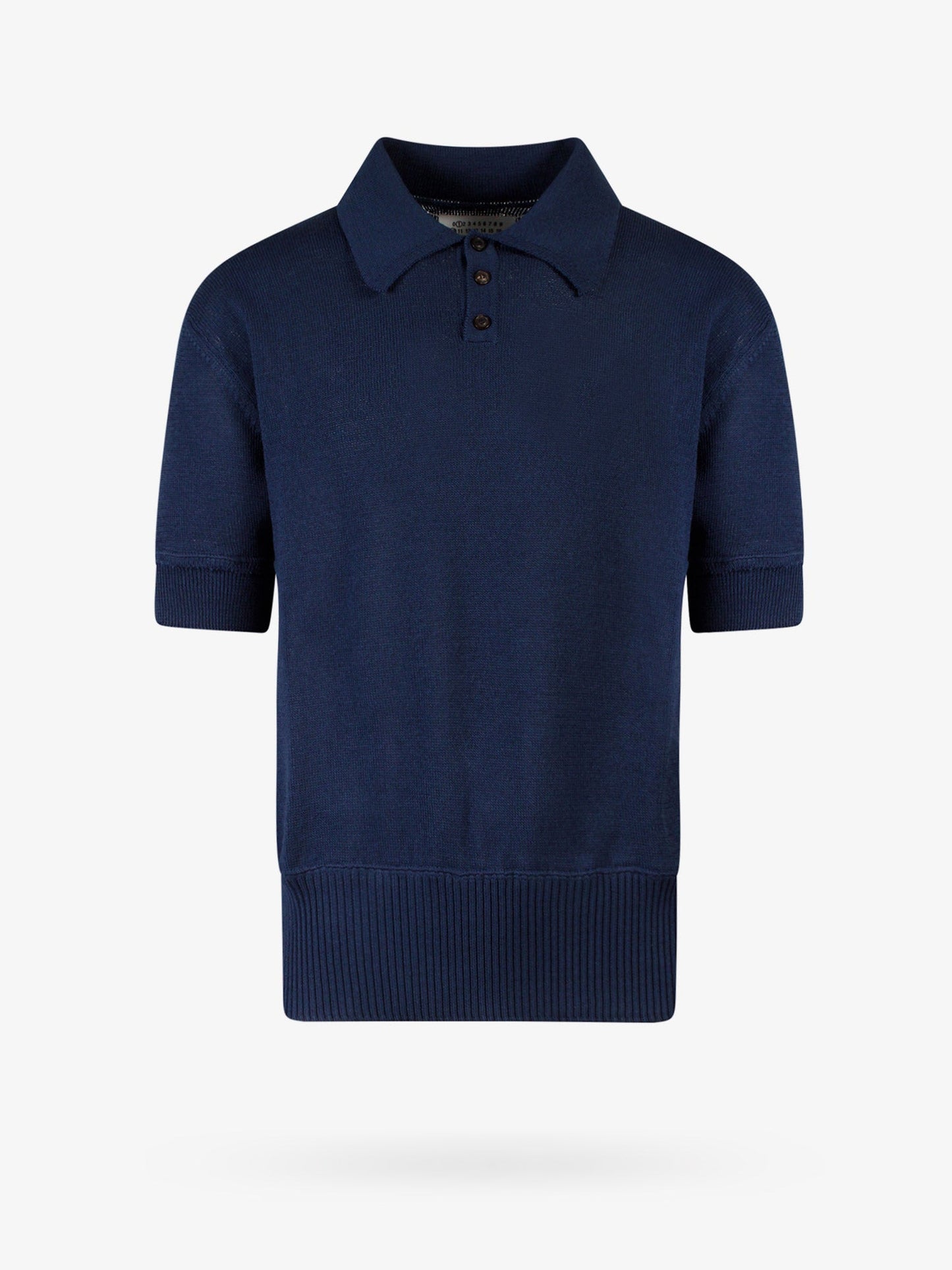 Maison Margiela Wool Blend Polo Shirt With Iconic Back Stitching