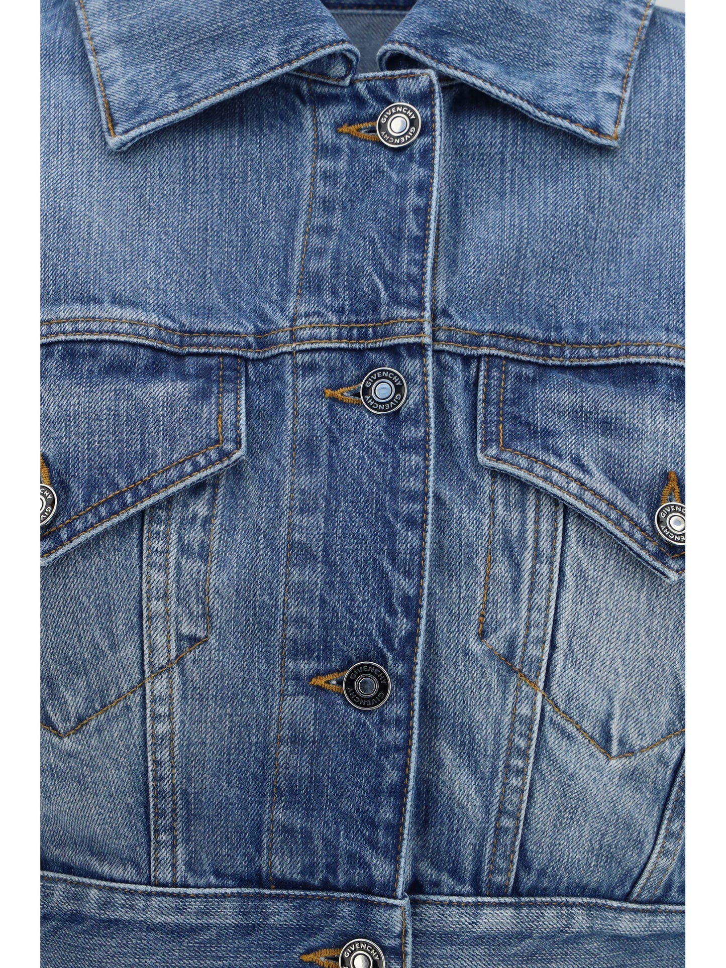 GIVENCHY Cropped open-back denim Jacket
