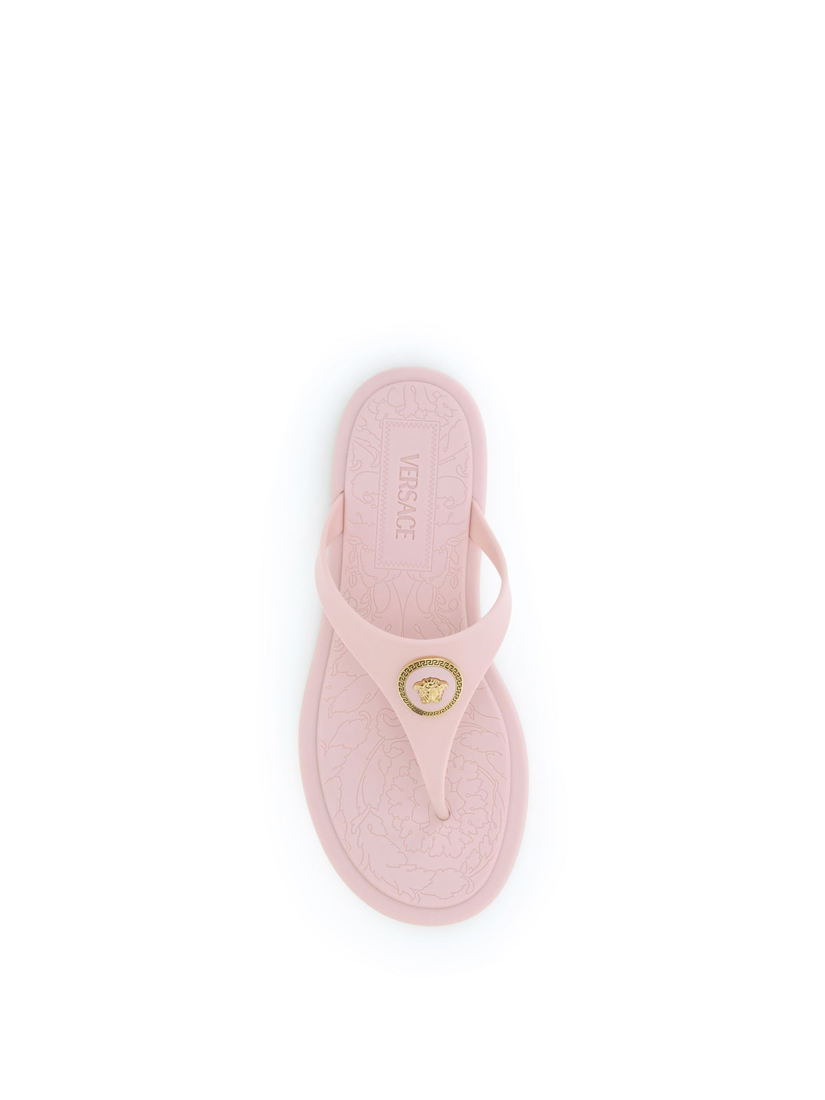 Versace Rubber Thong Sandals - Pastel Pink Versace Gold