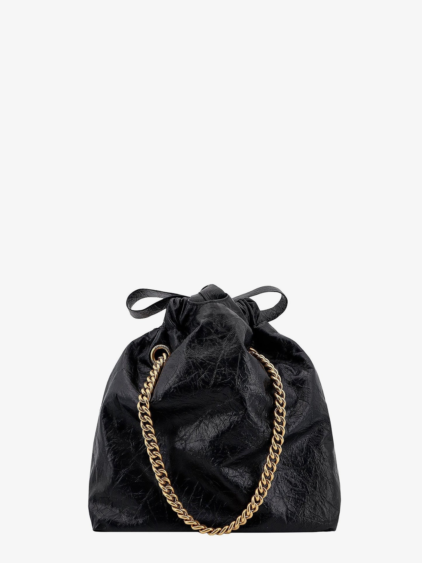 Balenciaga Leather Bucket Bag With Frontal Logo