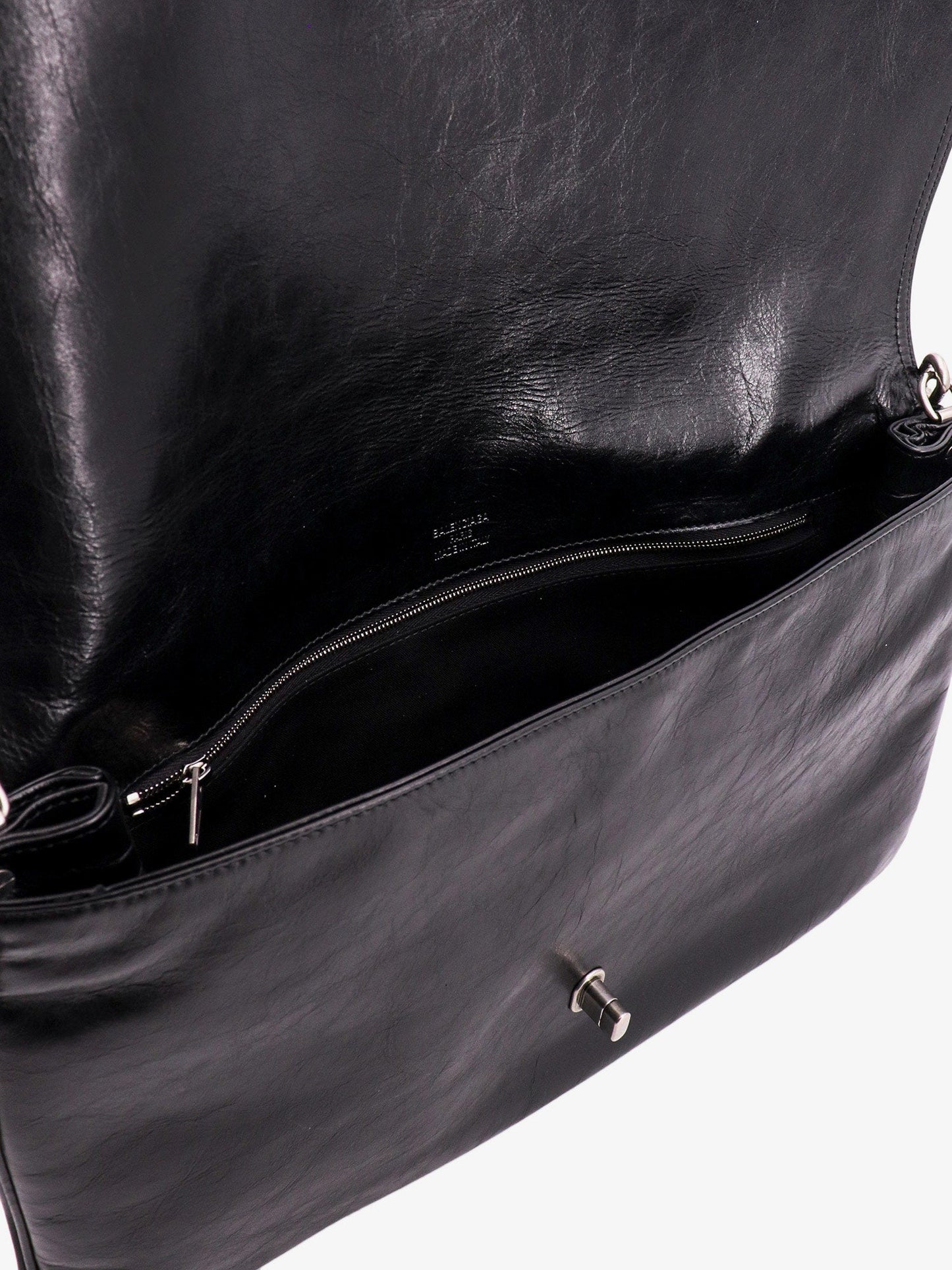 Balenciaga Leather Shoulder Bag With Metal Monogram