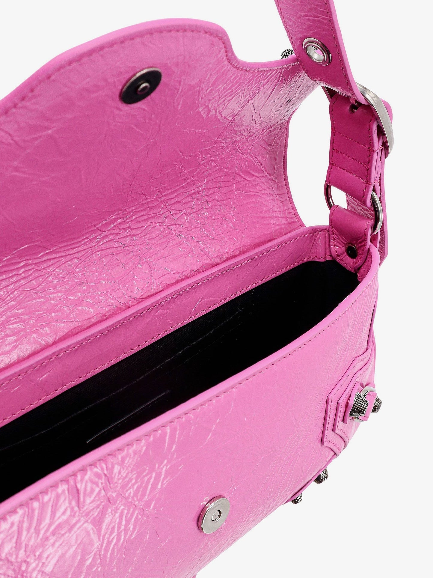 Balenciaga Leather Shoulder Bag With Metal Details