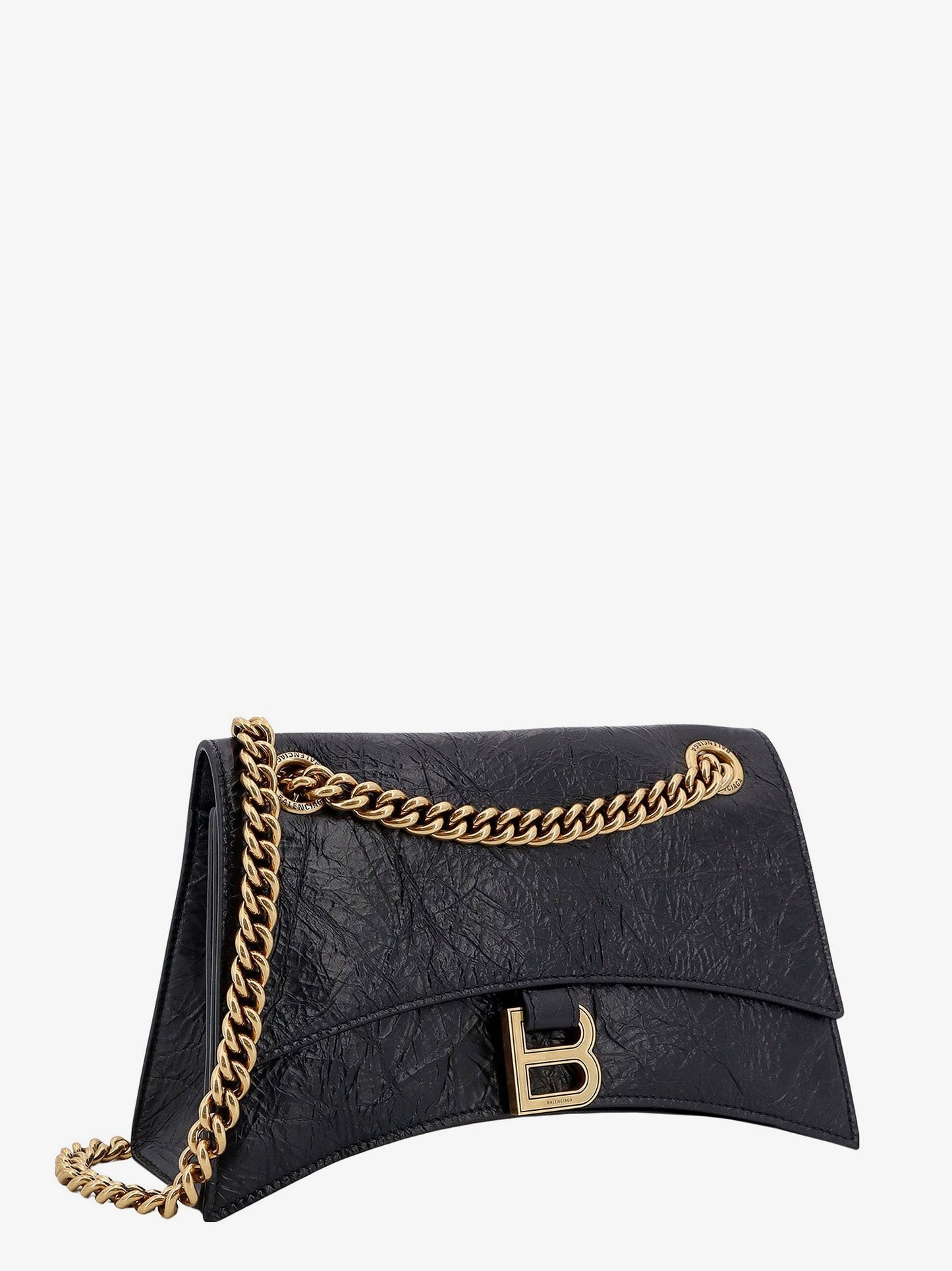 Balenciaga Leather Shoulder Bag With Frontal Monogram