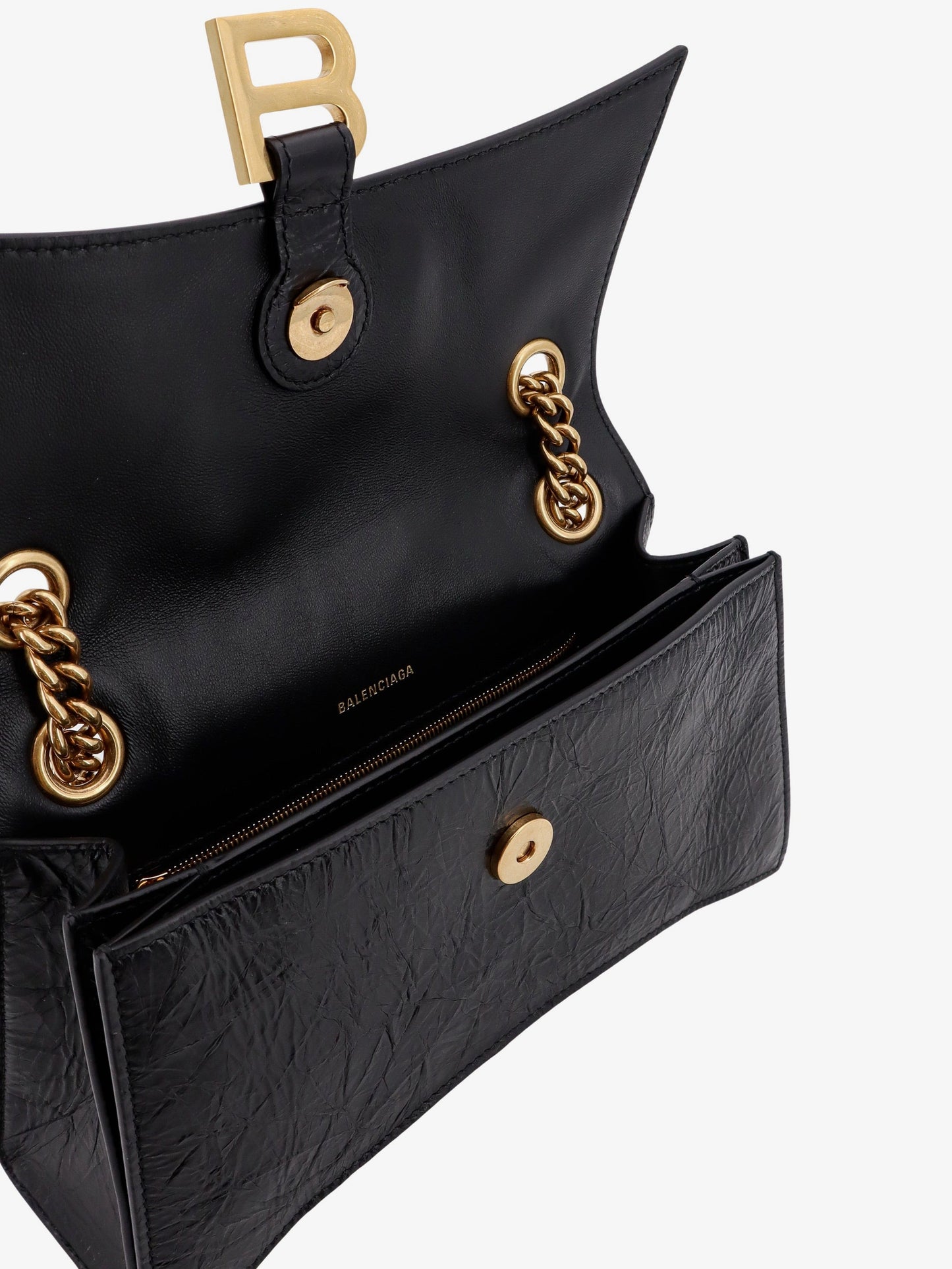 Balenciaga Leather Shoulder Bag With Frontal Monogram