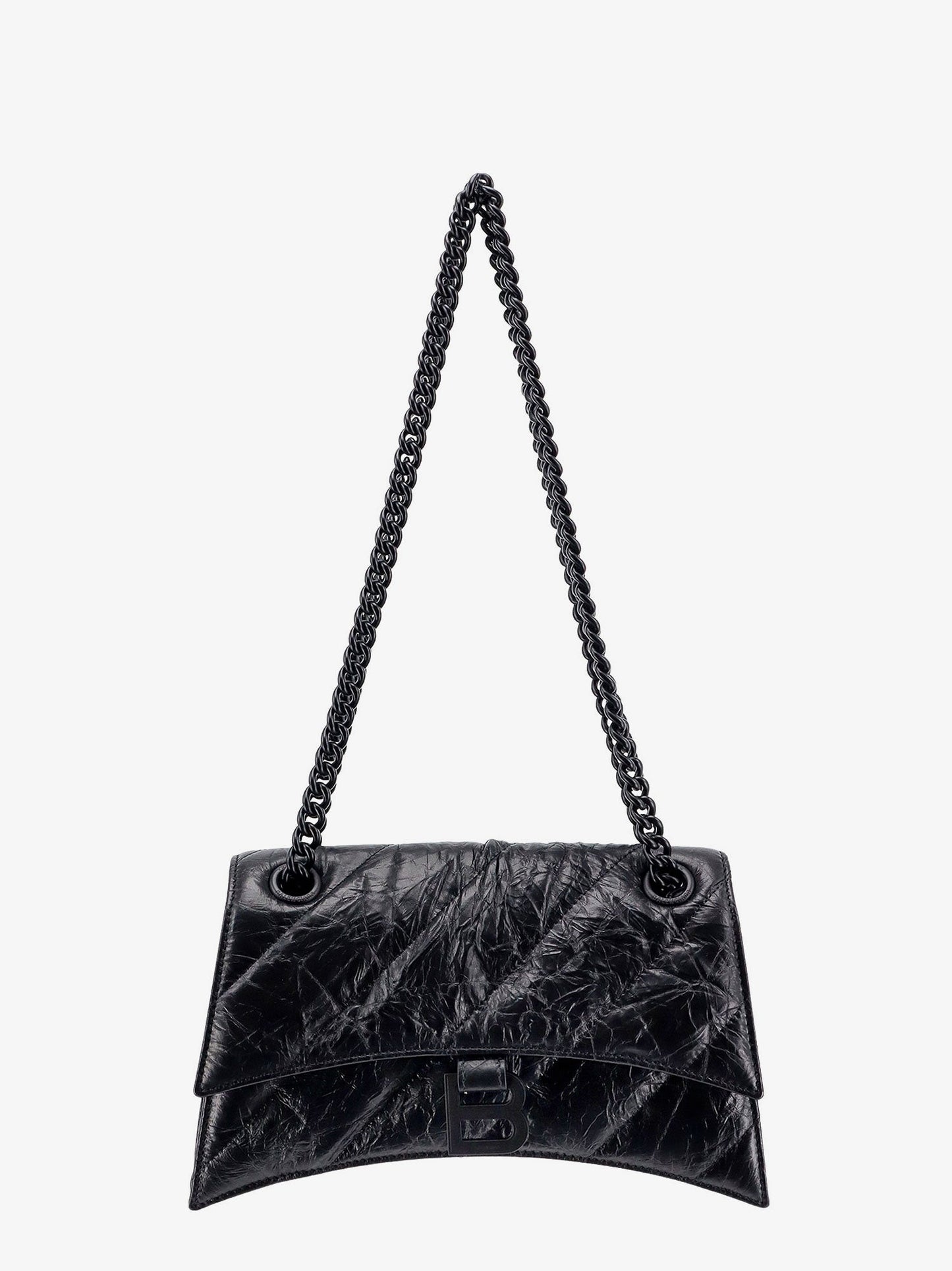 Balenciaga Matelassé Leather Shoulder Bag With Frontal Monogram