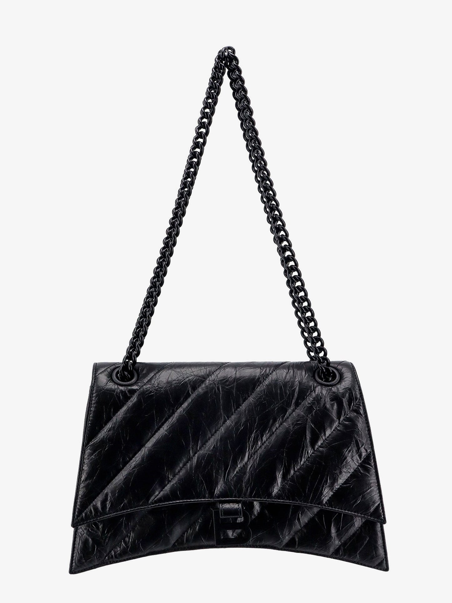 Balenciaga Matelassé Leather Shoulder Bag With Frontal Monogram