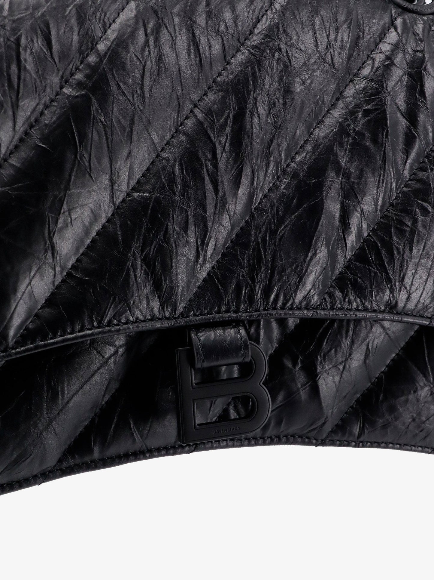 Balenciaga Matelassé Leather Shoulder Bag With Frontal Monogram