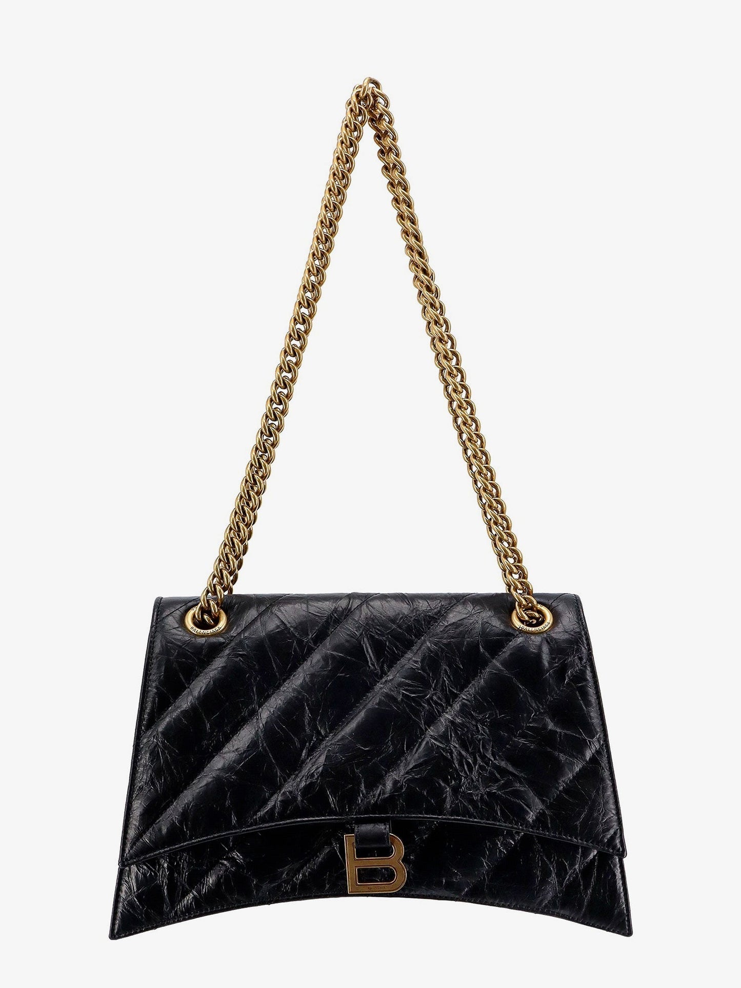 Balenciaga Matelassé Leather Shoulder Bag With Frontal Monogram