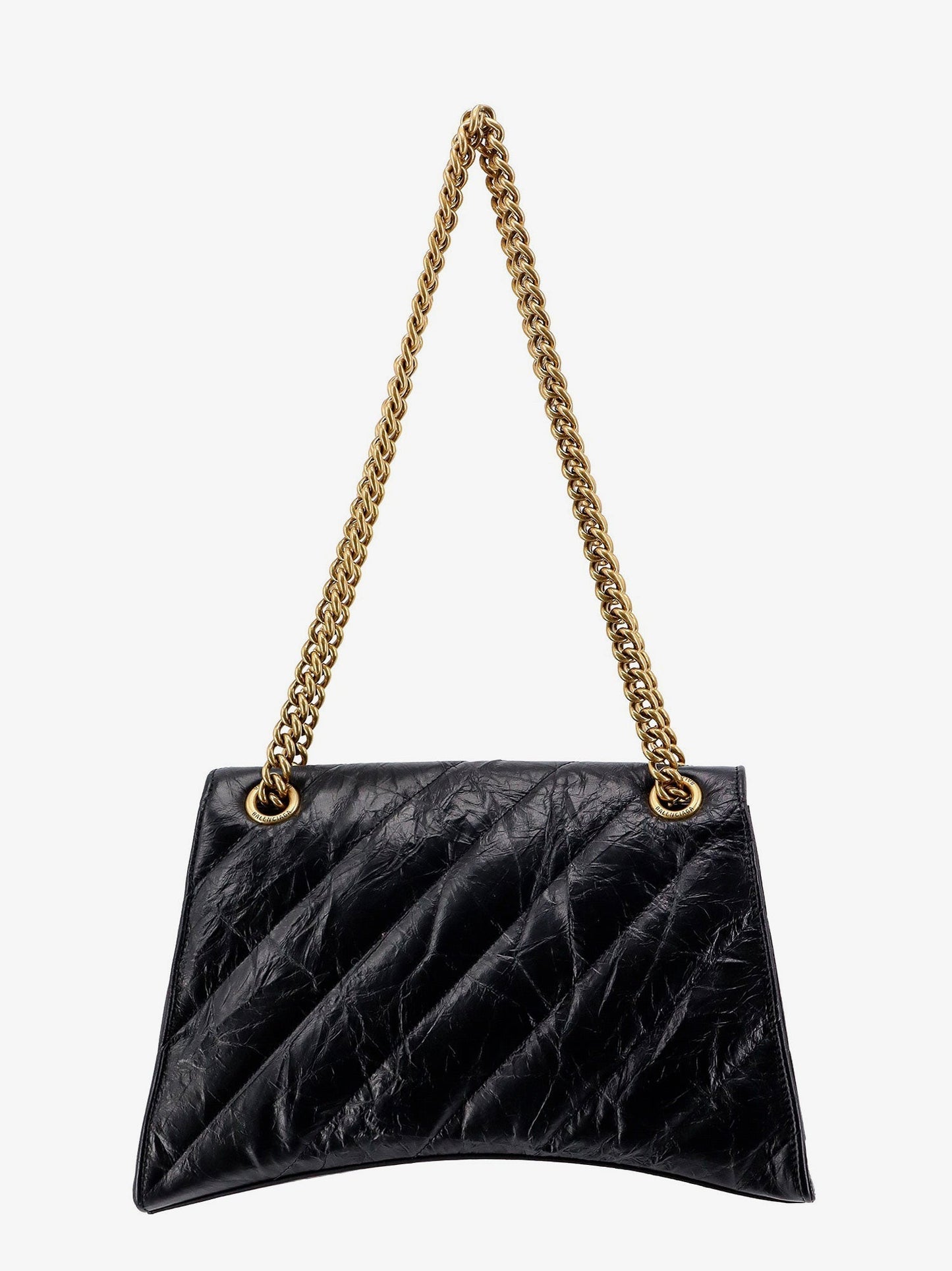 Balenciaga Matelassé Leather Shoulder Bag With Frontal Monogram