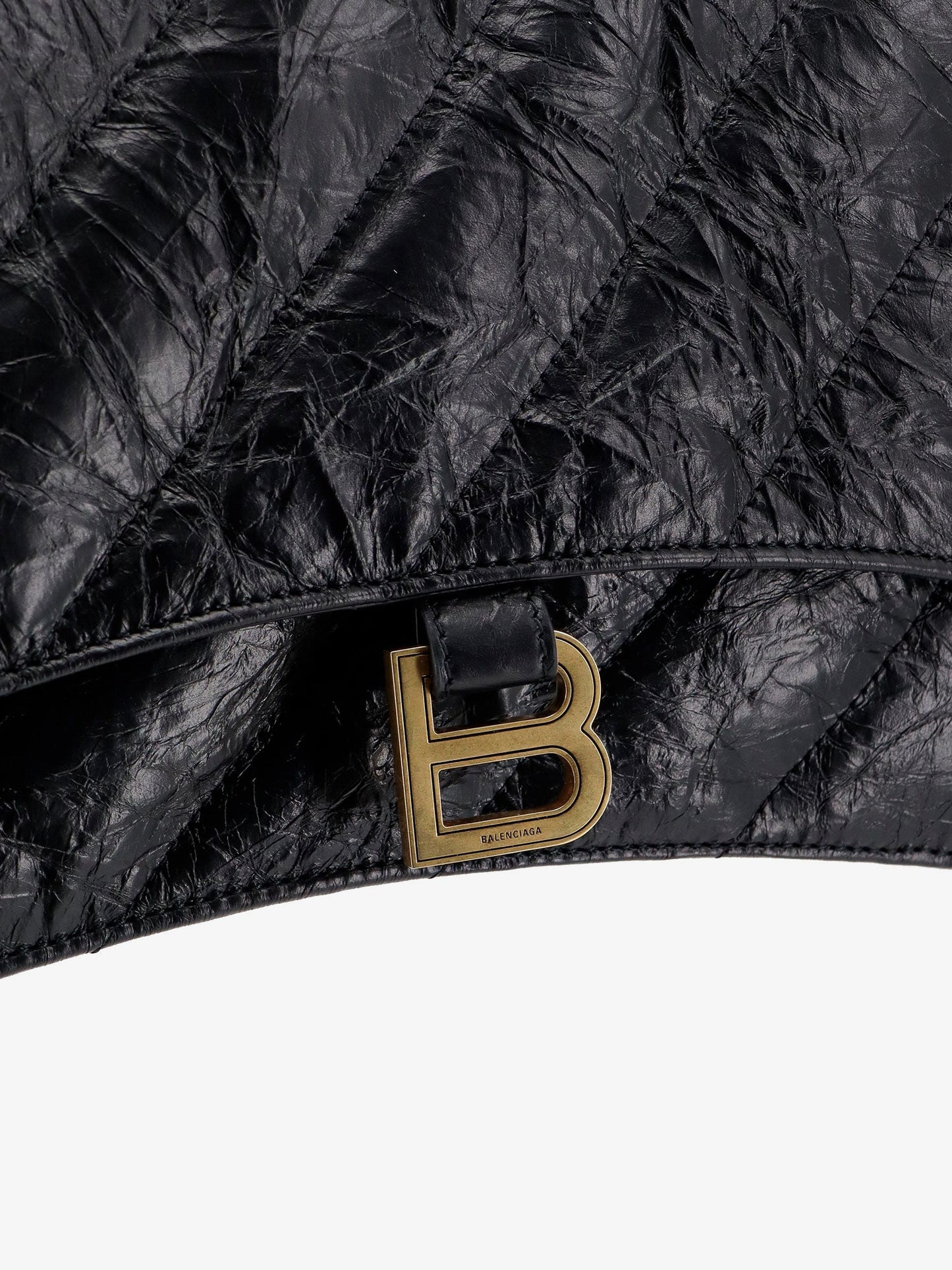Balenciaga Matelassé Leather Shoulder Bag With Frontal Monogram