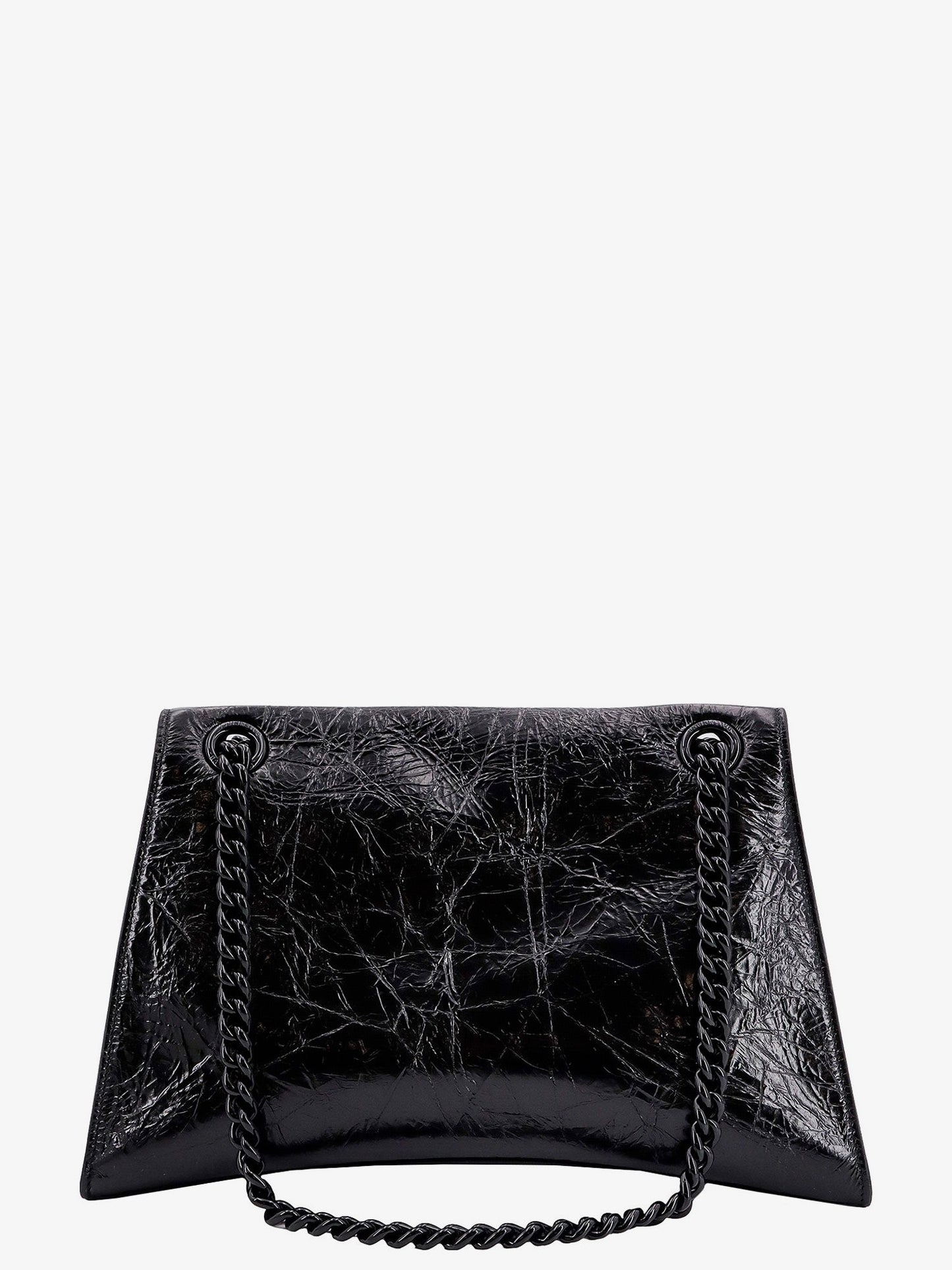 Balenciaga Patent Leather Shoulder Bag With Frontal Monogram