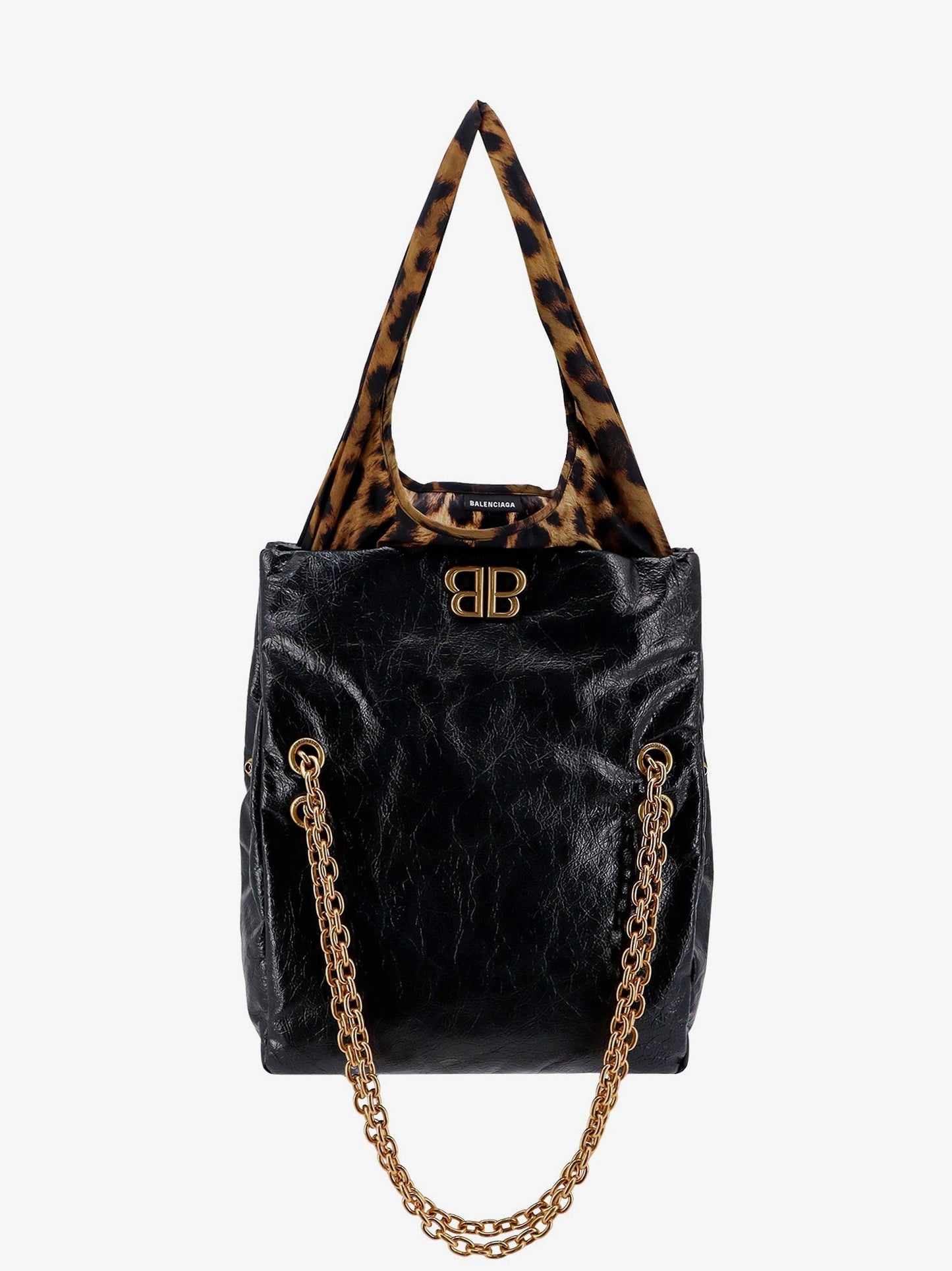 Balenciaga Changeable Leather Shoulder Bag With Animalier Insert