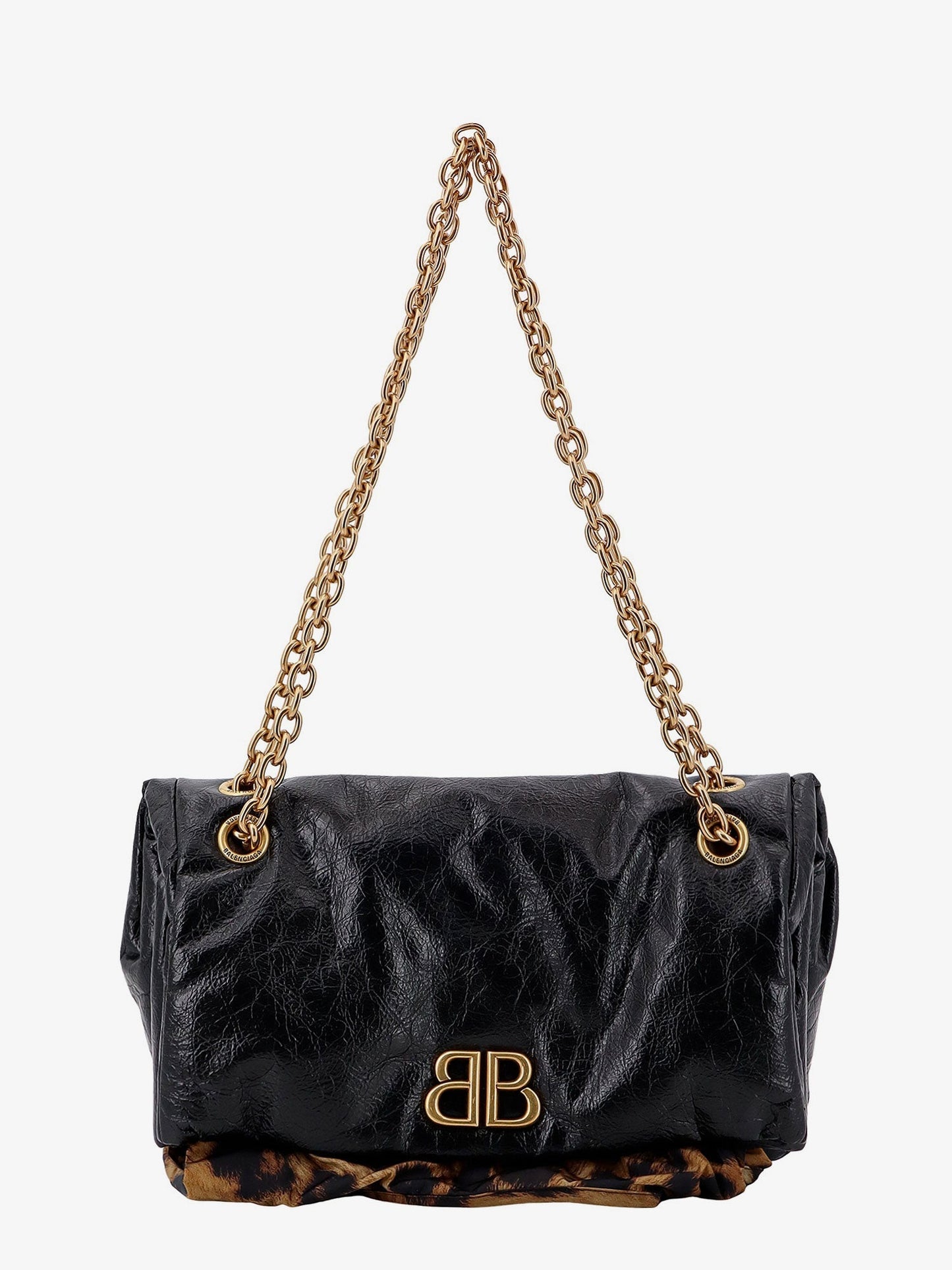 Balenciaga Changeable Leather Shoulder Bag With Animalier Insert