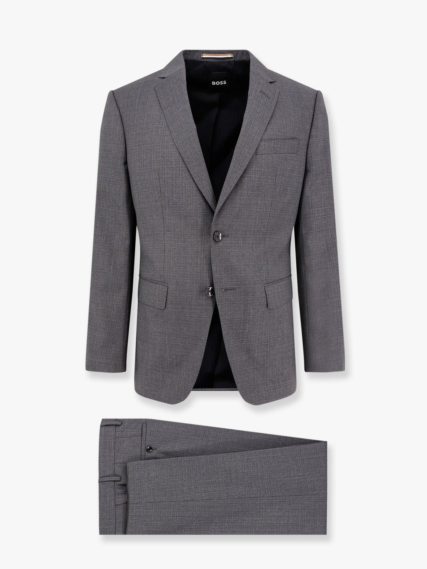 Boss Virgin Wool Suit With Classic Lapel