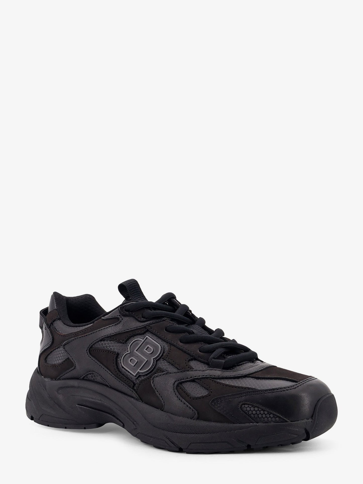 Boss Low Top Leaher Sneakers With Mesh Inserts
