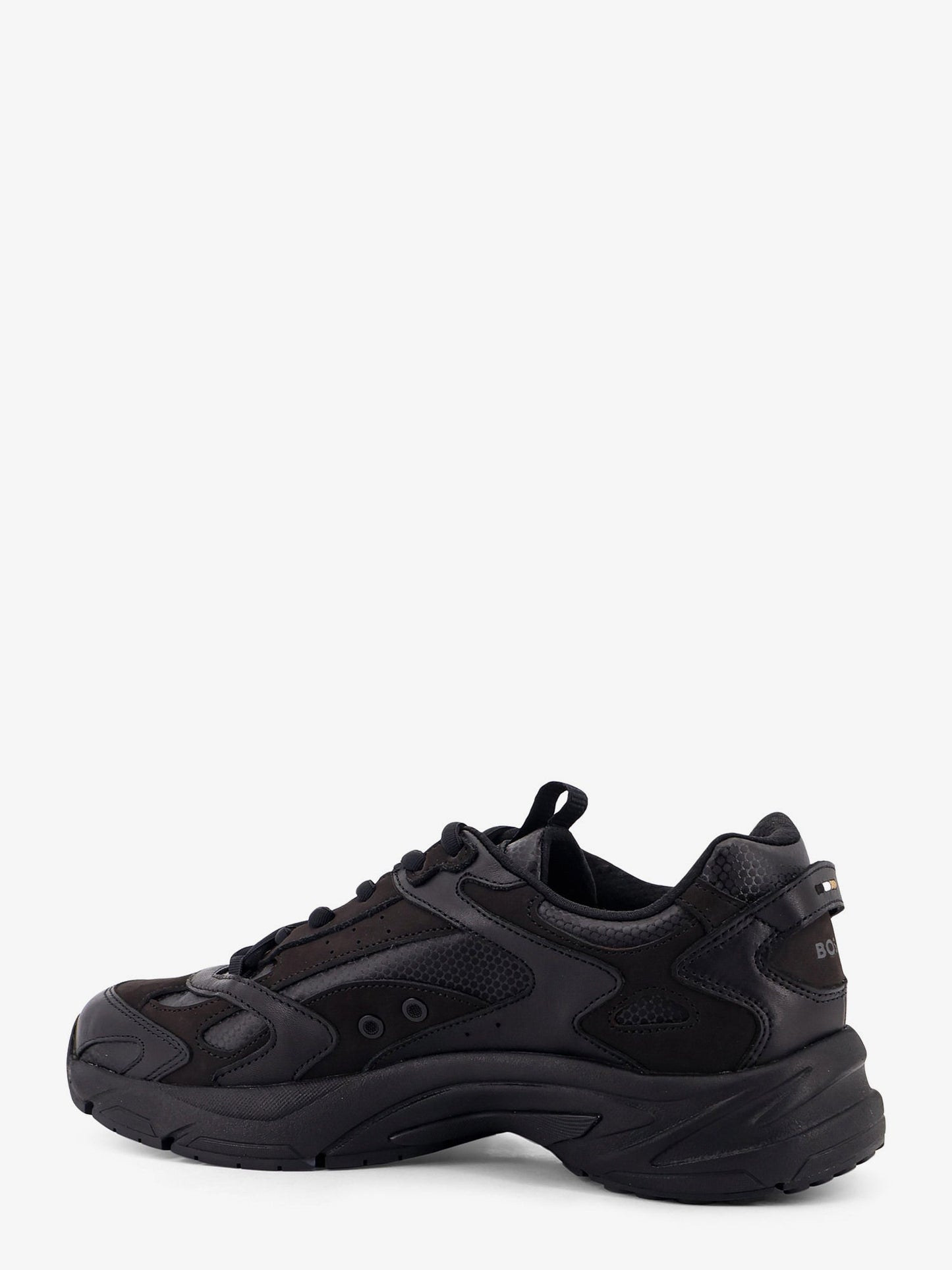 Boss Low Top Leaher Sneakers With Mesh Inserts