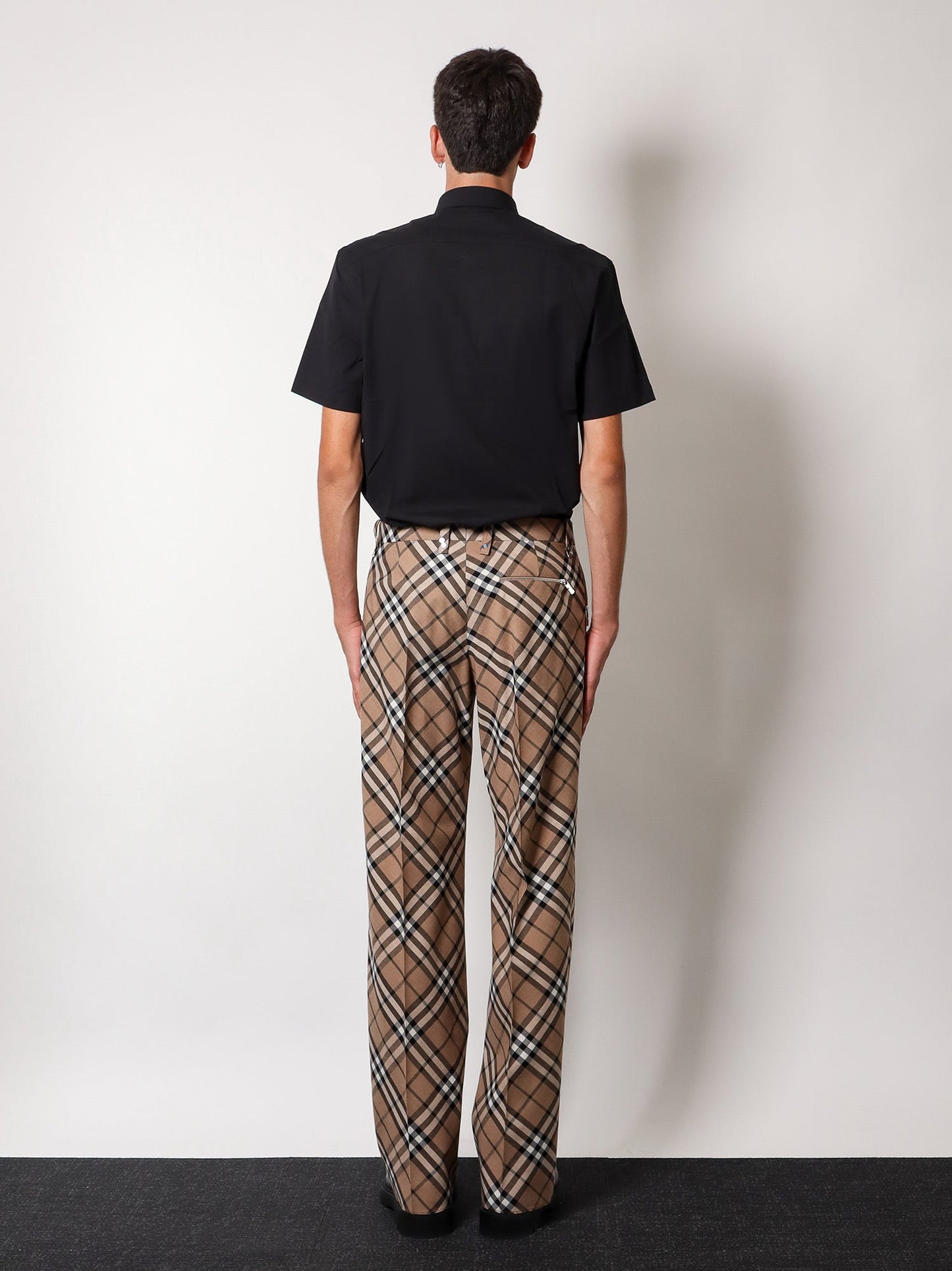 Burberry Wool Blend Trouser With Iconic Check Print