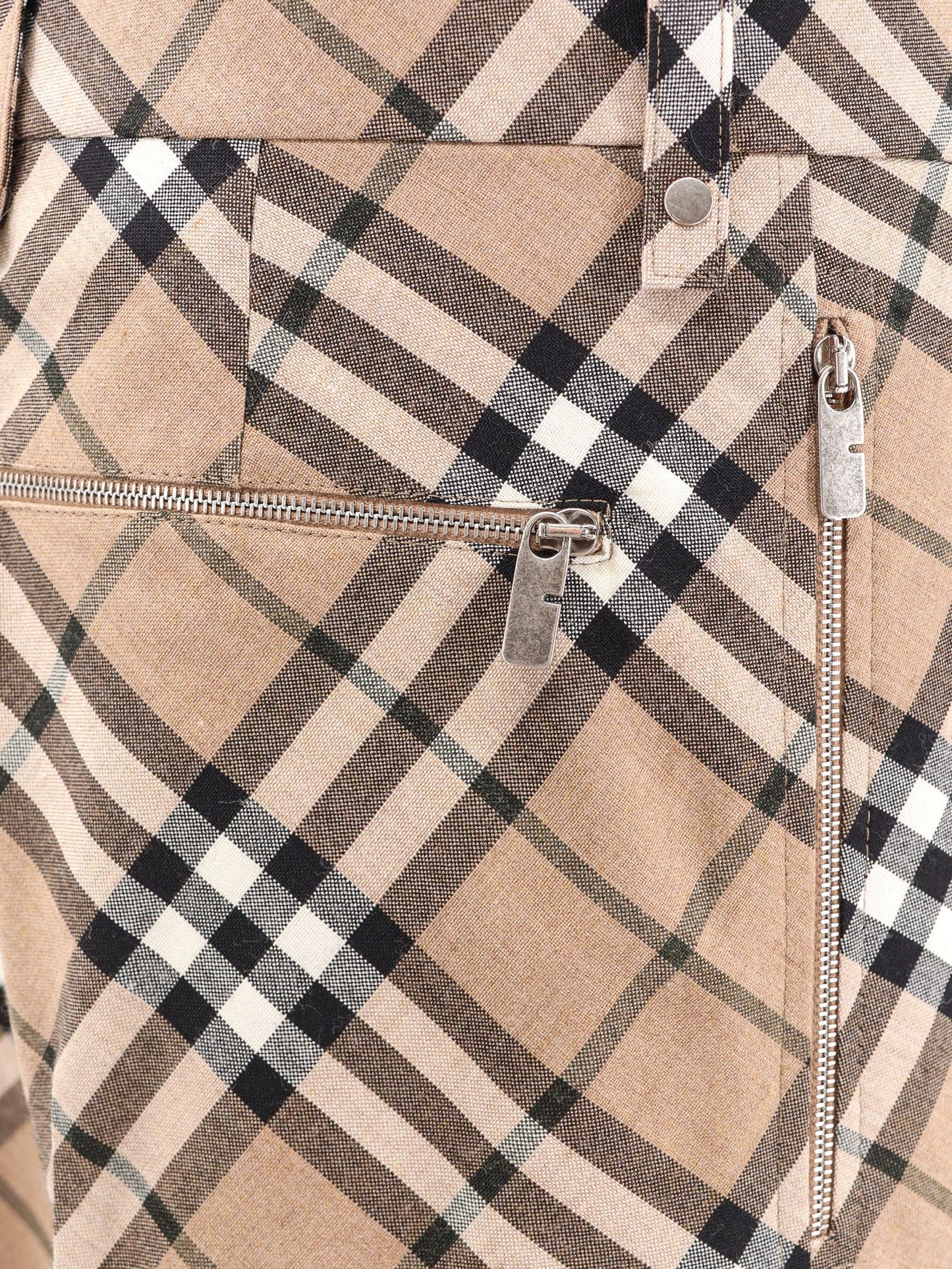 Burberry Wool Blend Trouser With Iconic Check Print