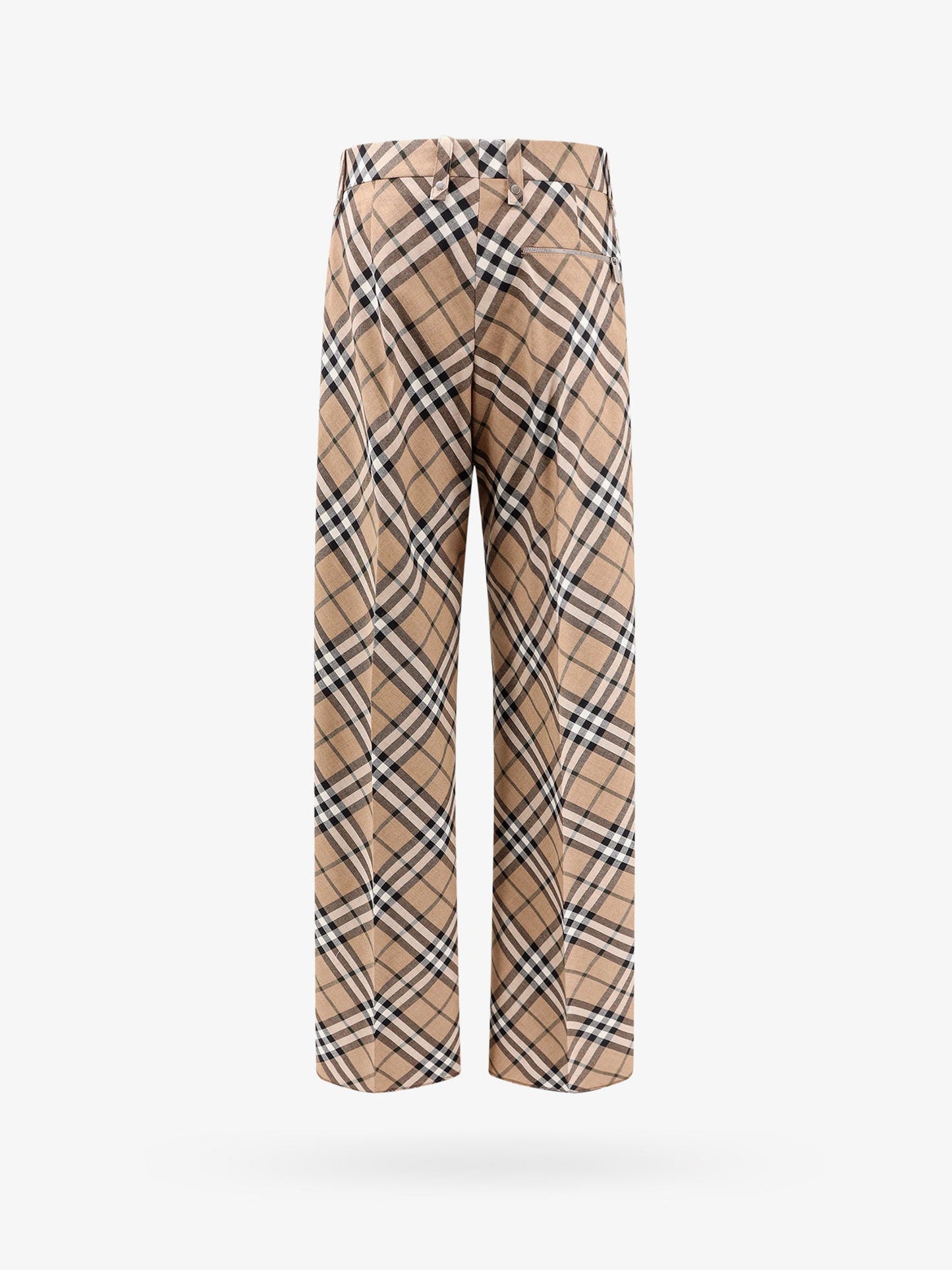 Burberry Wool Blend Trouser With Iconic Check Print