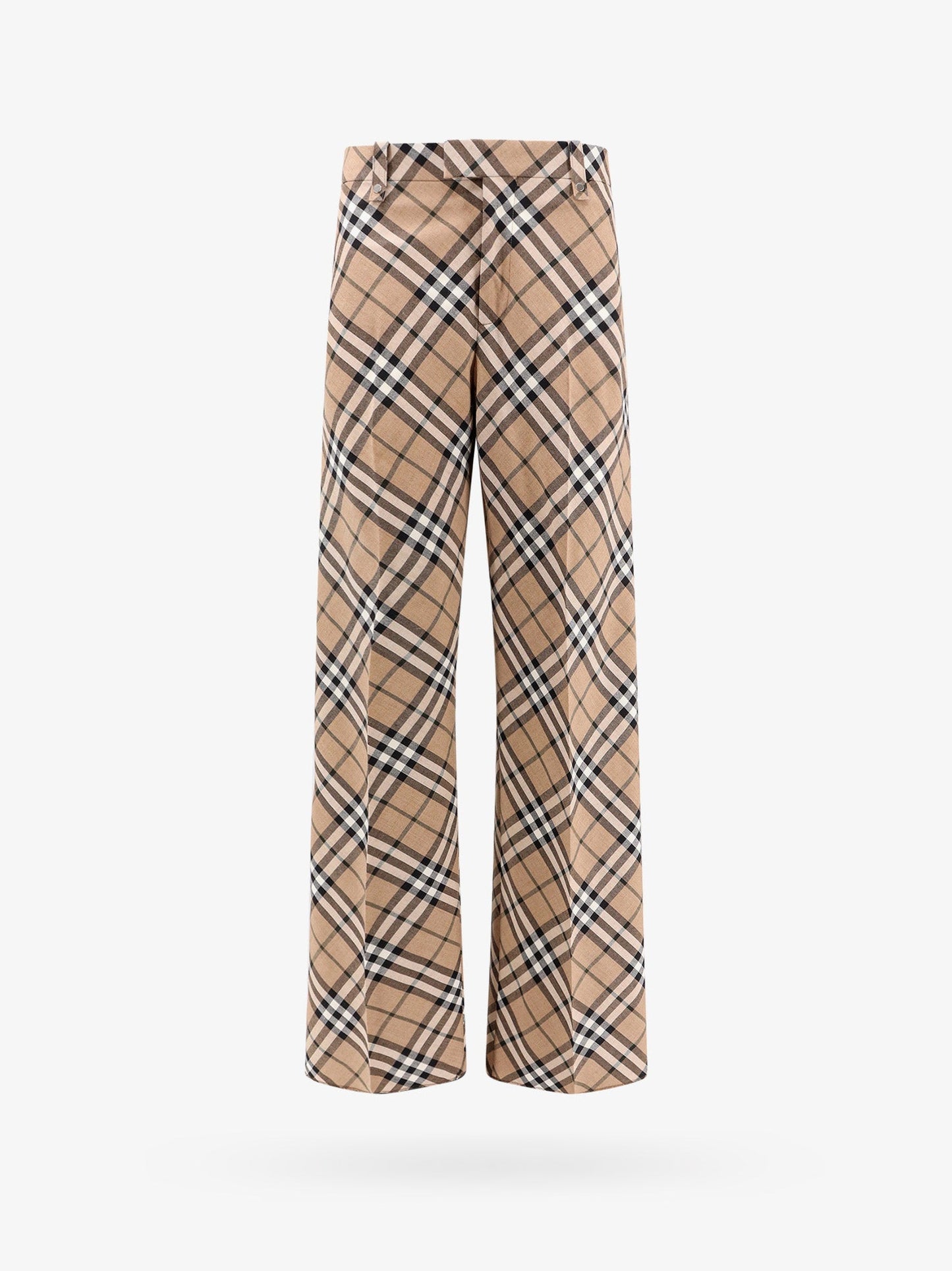 Burberry Wool Blend Trouser With Iconic Check Print
