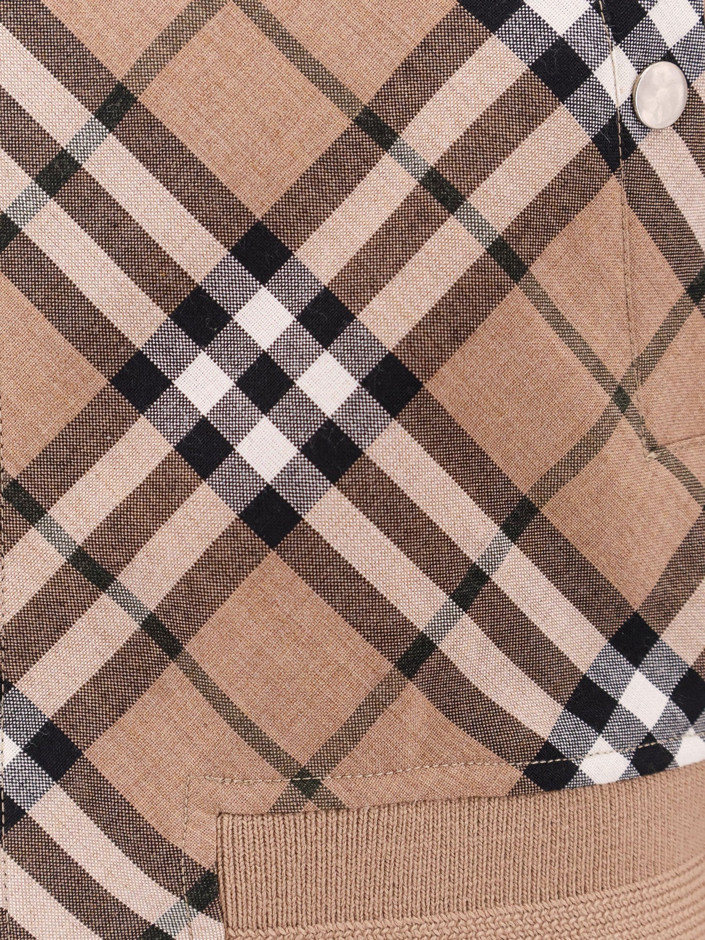 Burberry Wool Blend Jacket With Check Print