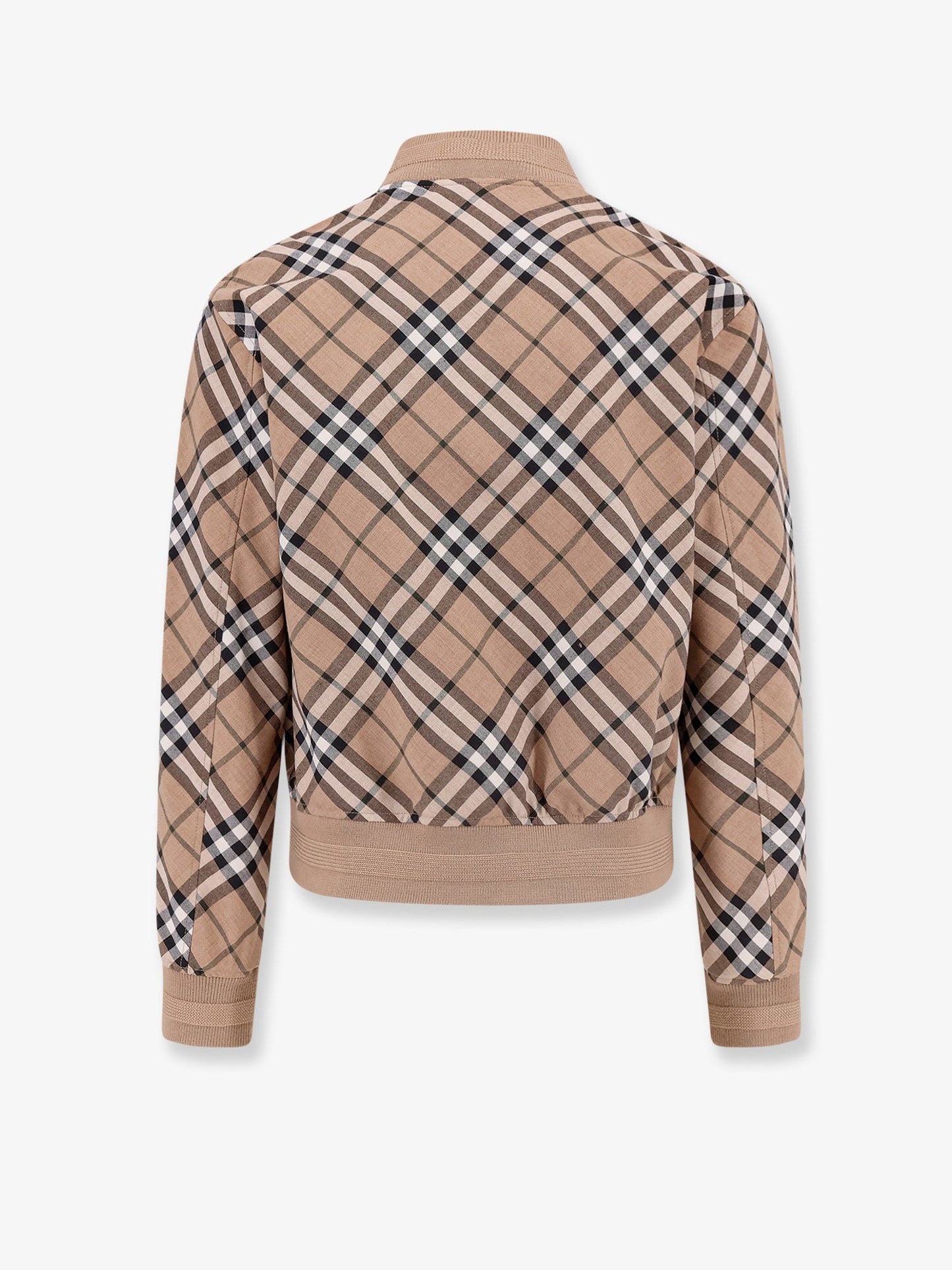 Burberry Wool Blend Jacket With Check Print