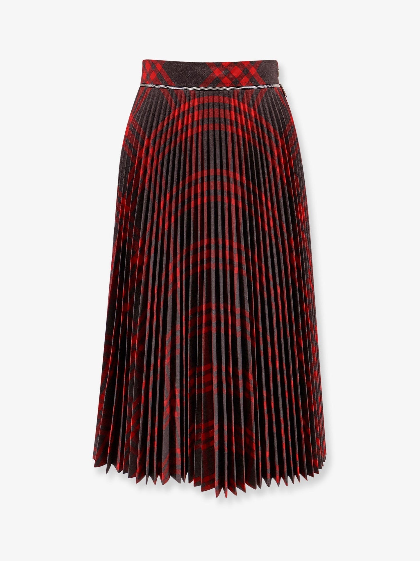 Burberry Pleated Wool Blend Skirt