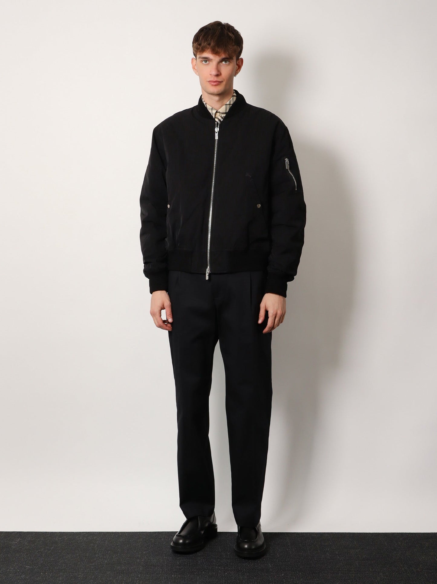 Burberry Nylon And Cotton Jacket With Ekd Embroidery