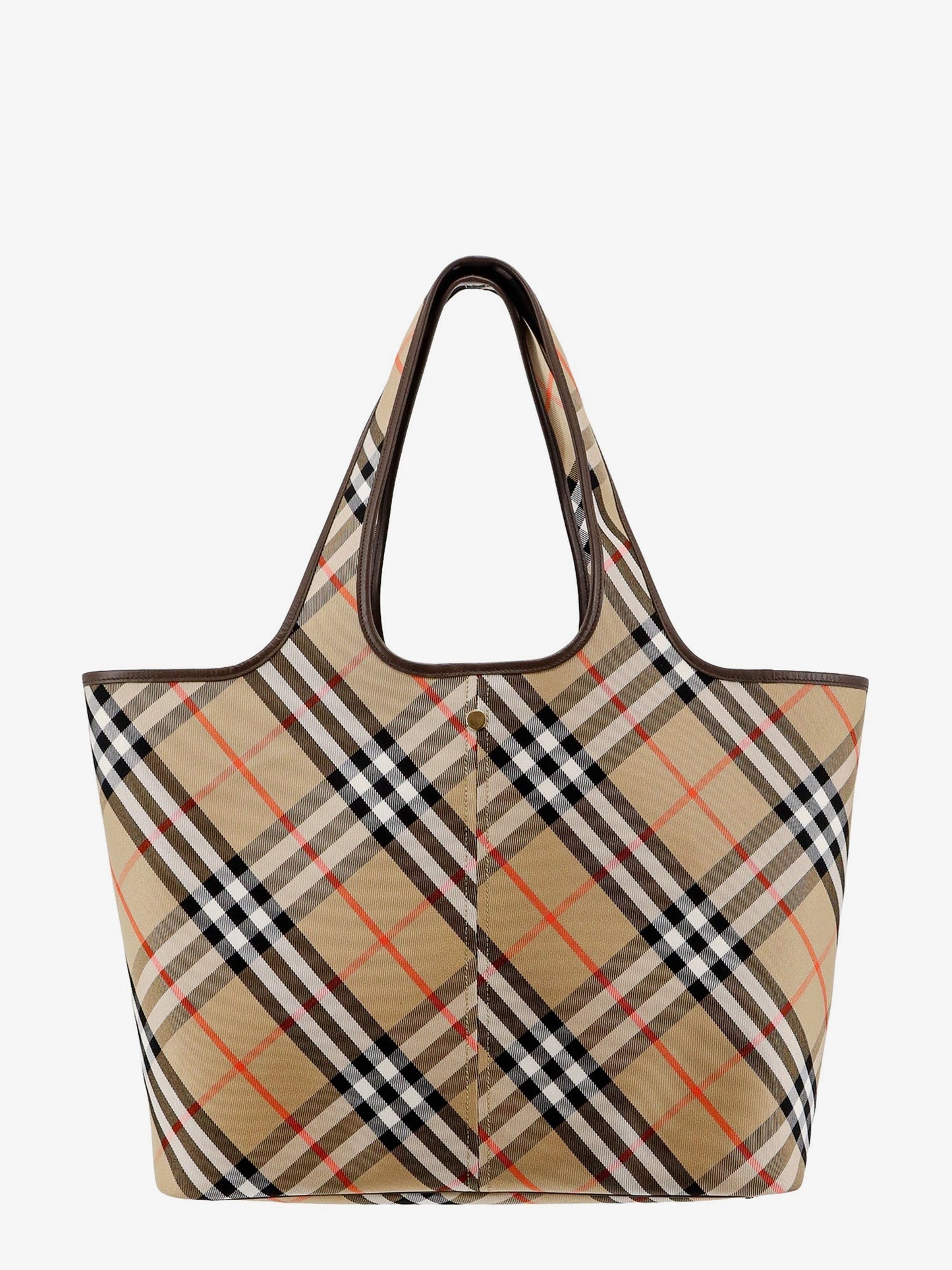 Burberry Canvas Shoulder Bag With Check Motif