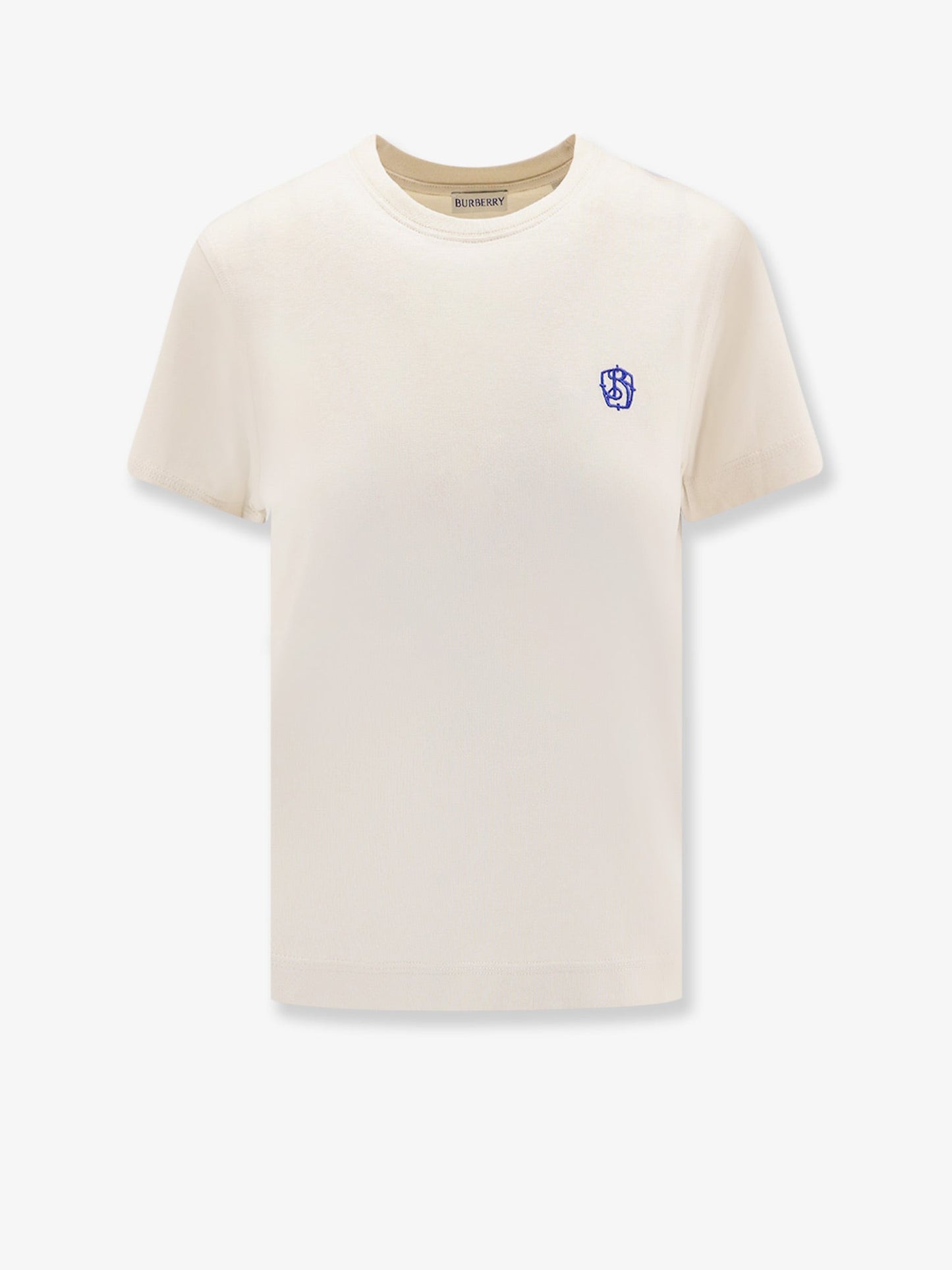 Burberry Cotton T Shirt With Frontal Embroidery