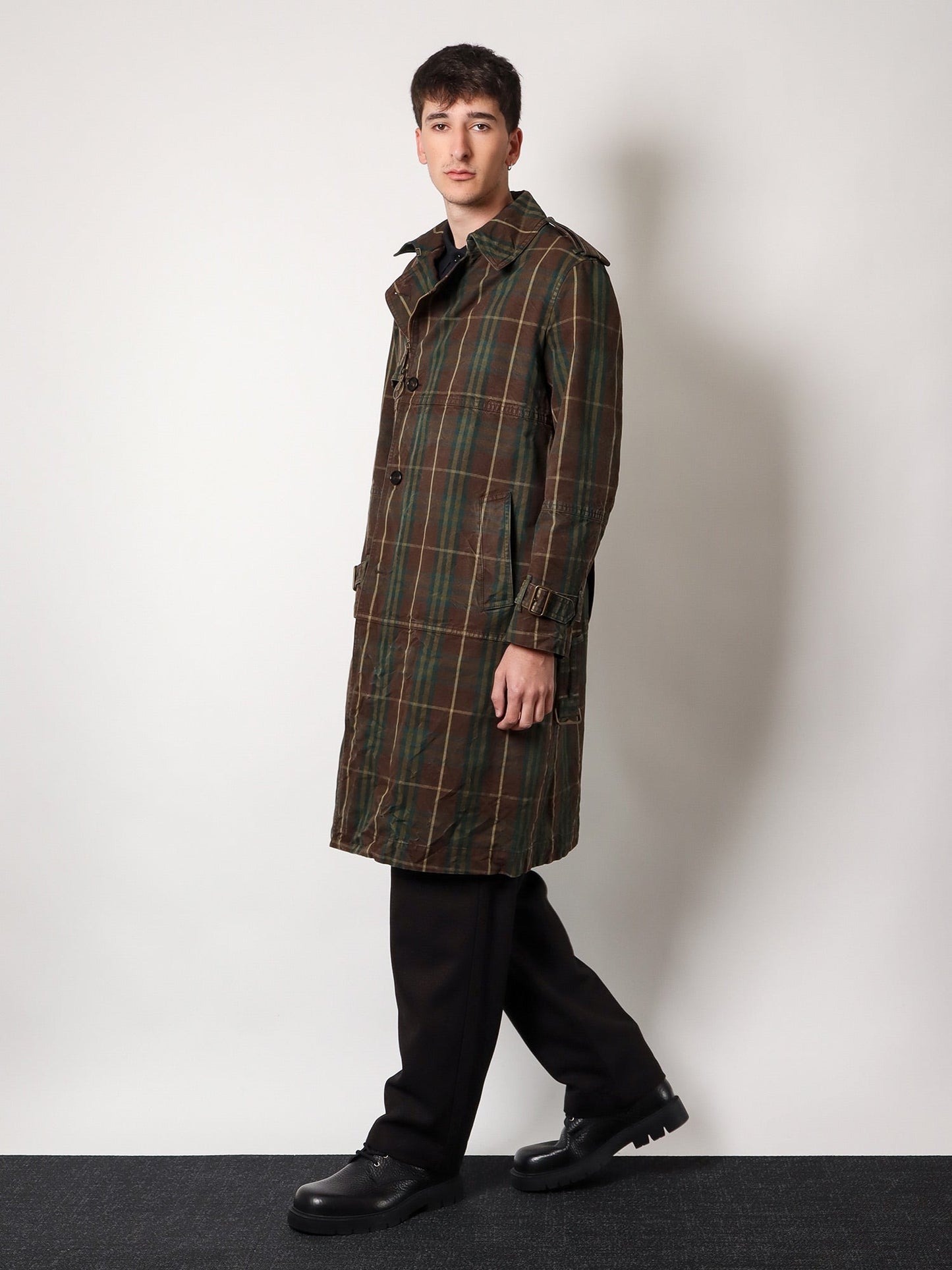 Burberry Cotton Trench With Check Motif