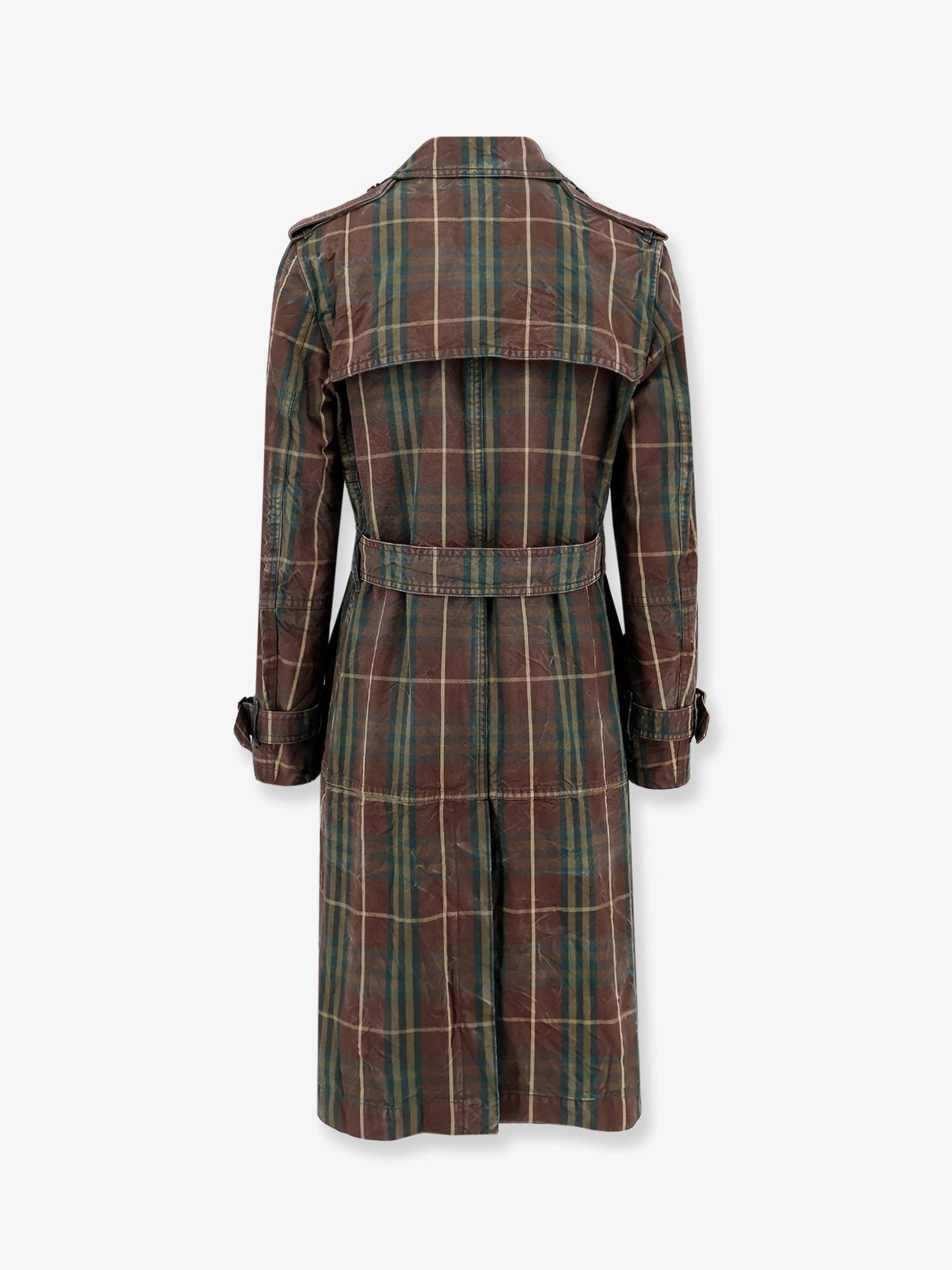 Burberry Cotton Trench With Check Motif