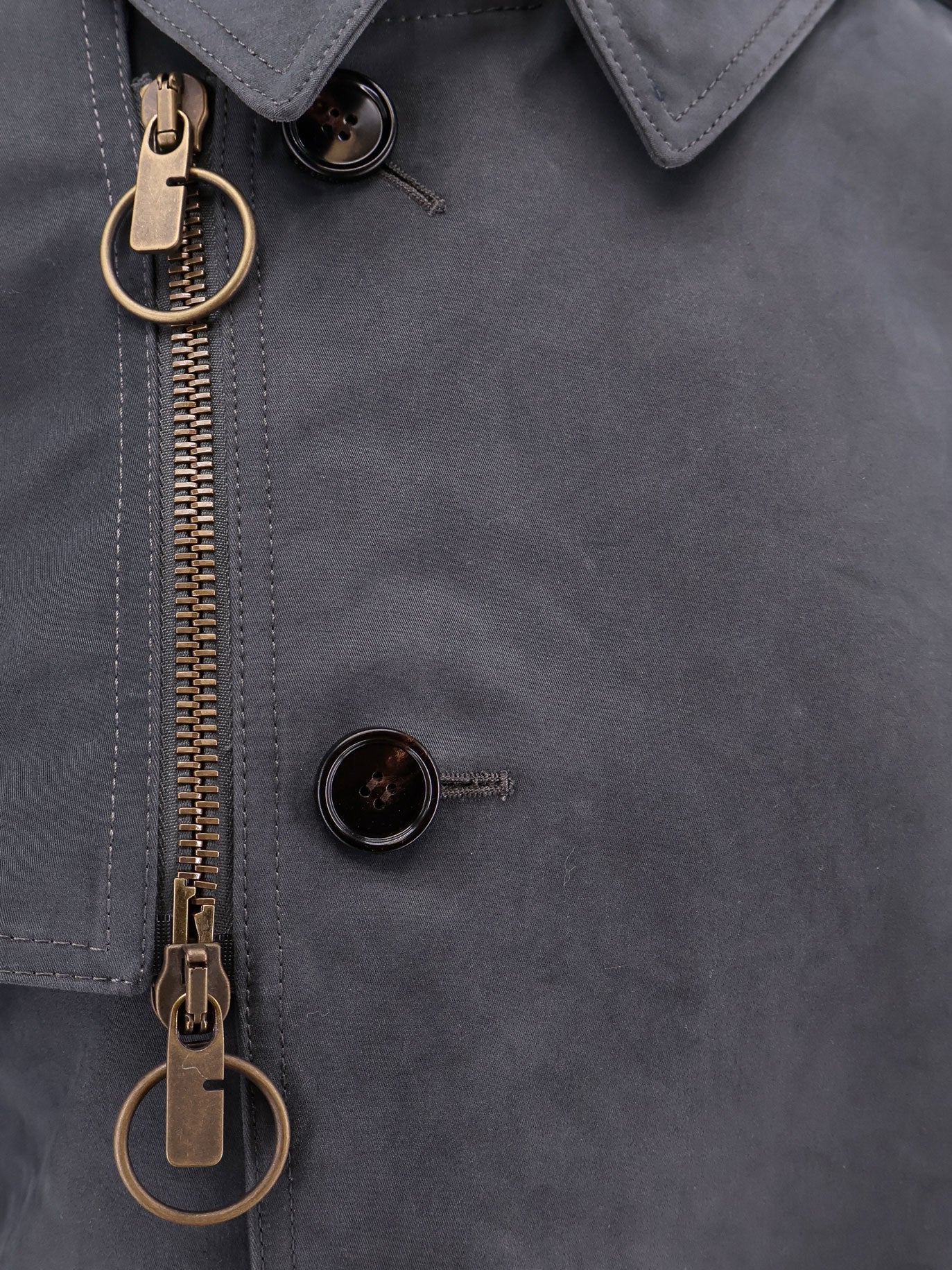 Burberry Cotton Blend Trench With Burrberry Check Lining