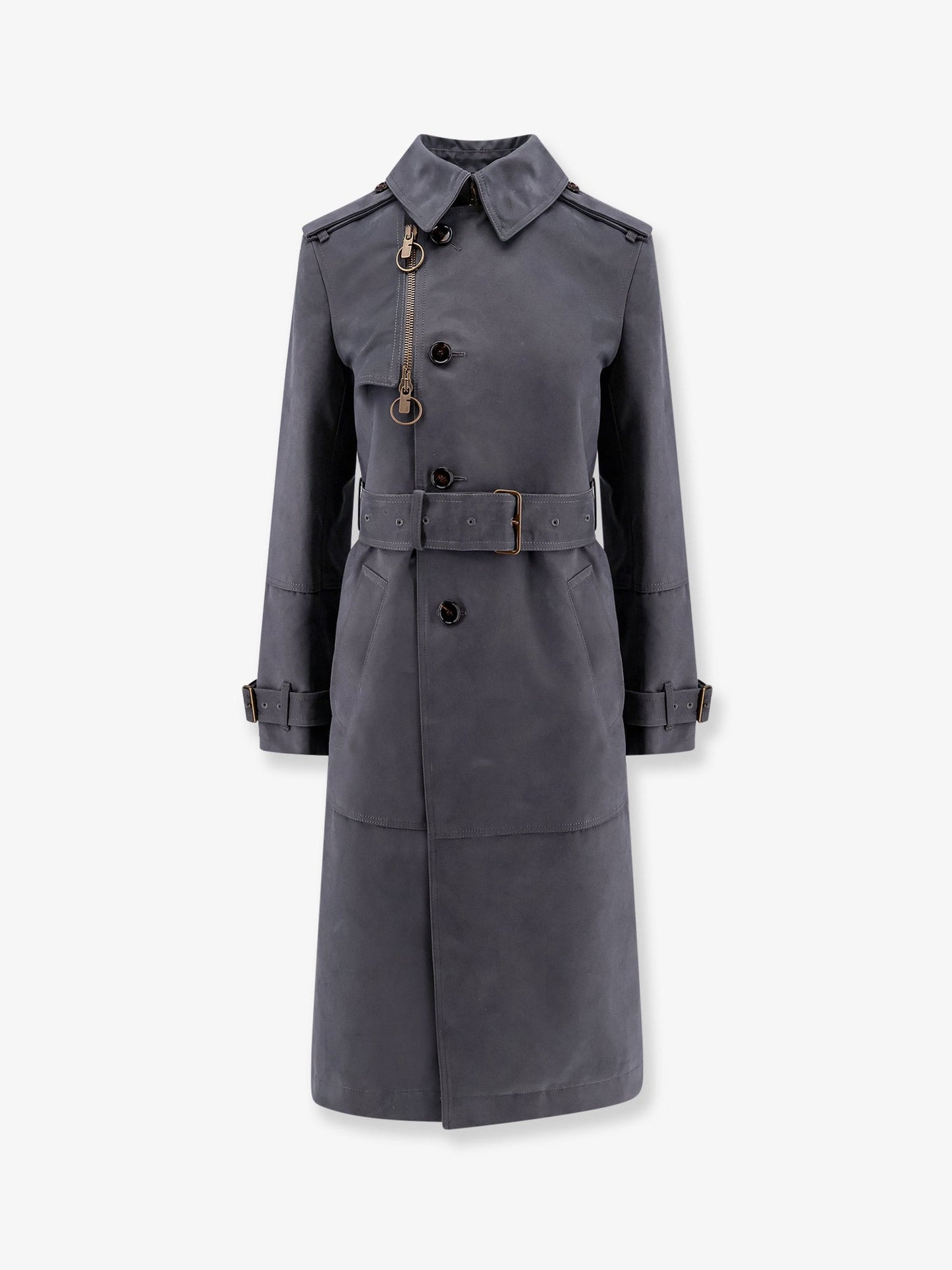 Burberry Cotton Blend Trench With Burrberry Check Lining