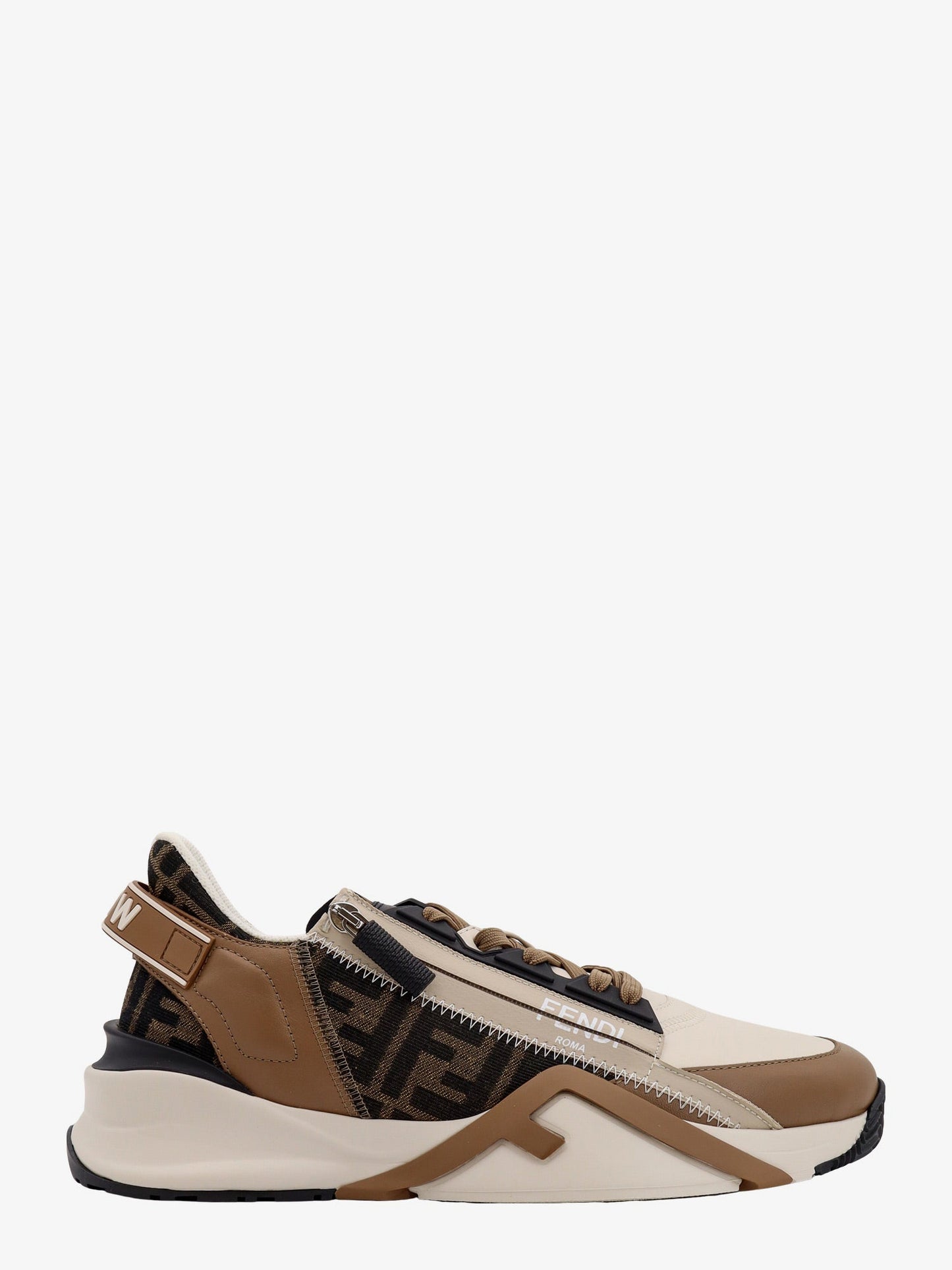 Fendi Fendi Flow Leather Sneakers With Ff Motif