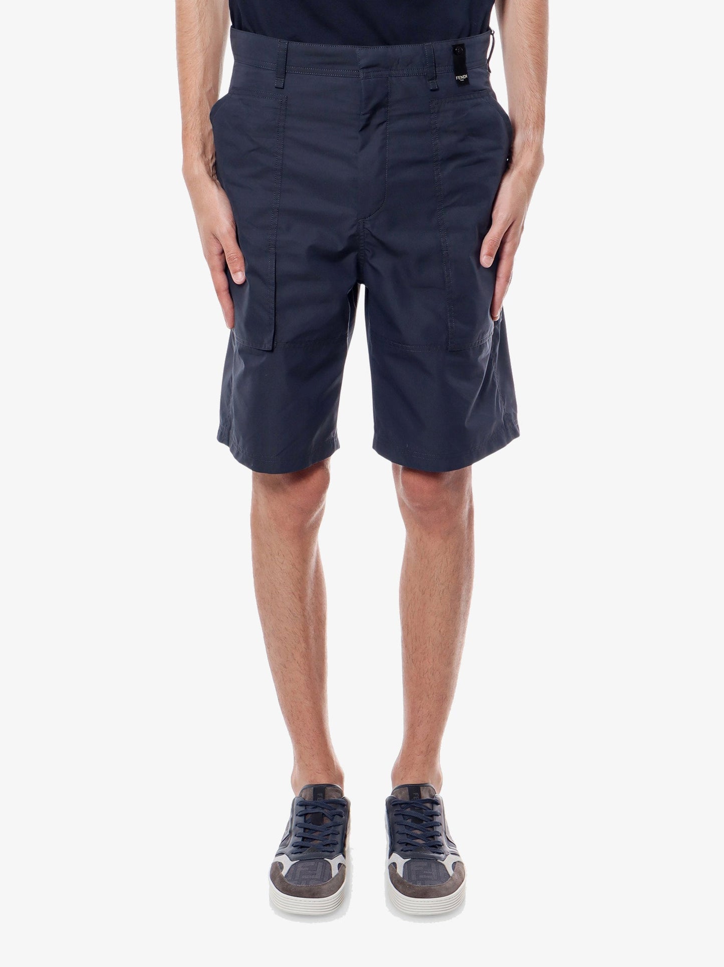 Fendi Cotton Blend Bermuda Shorts With Ff Detail